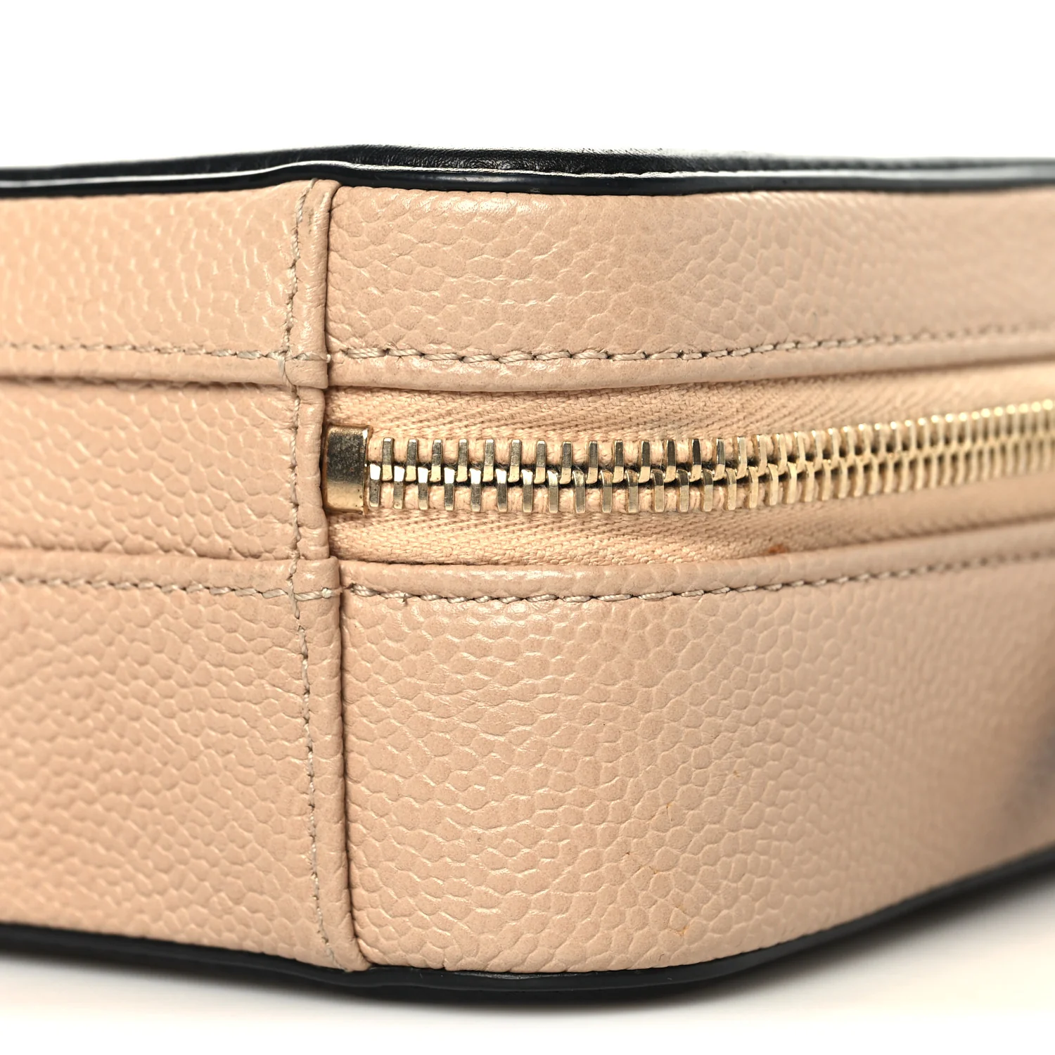Caviar Quilted Small CC Filigree Vanity Case Beige Black - Image 10