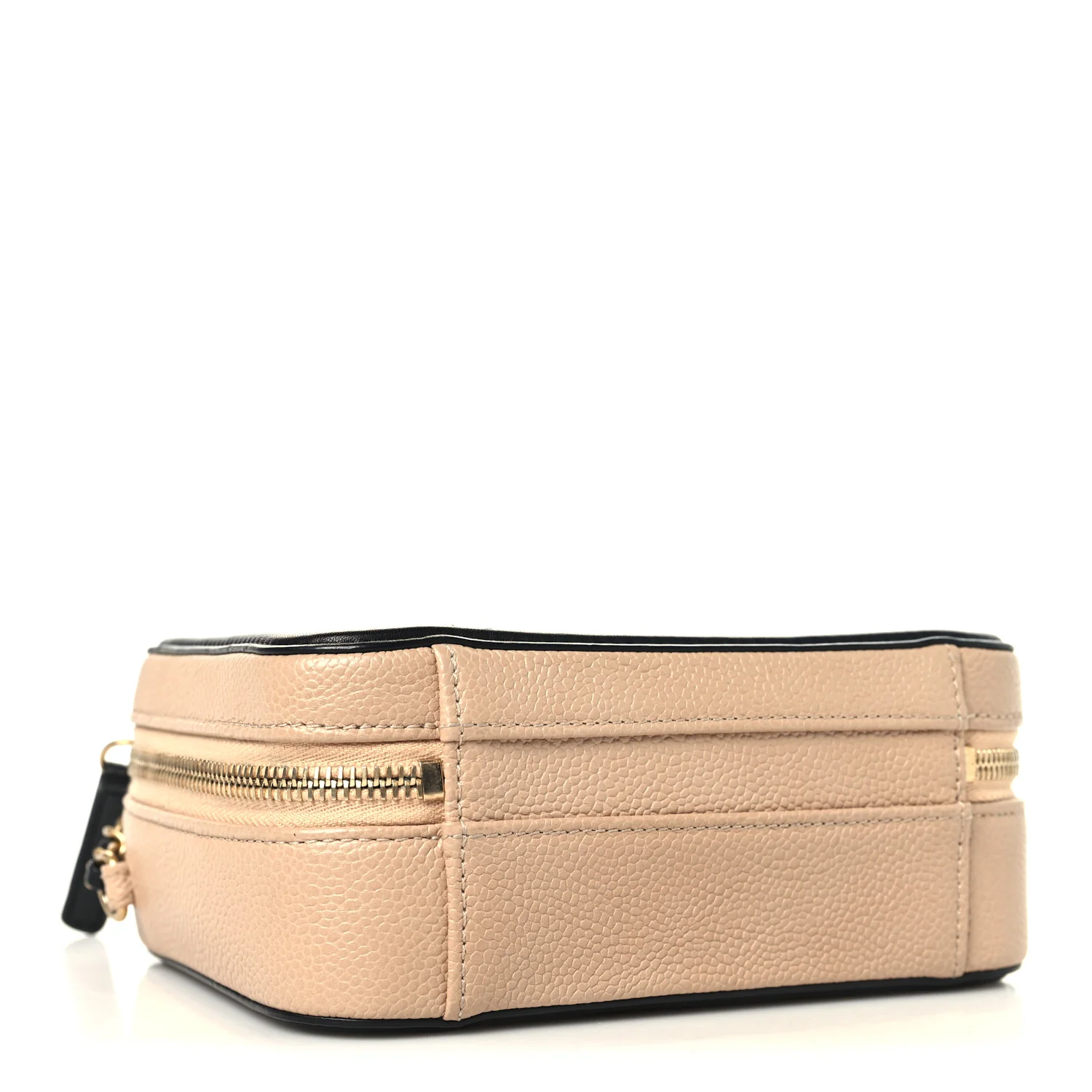 Caviar Quilted Small CC Filigree Vanity Case Beige Black - Image 4
