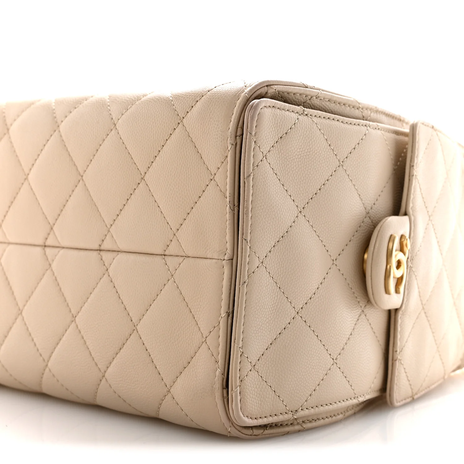 Caviar Quilted Small Chanel 25 Handbag Beige - Image 10