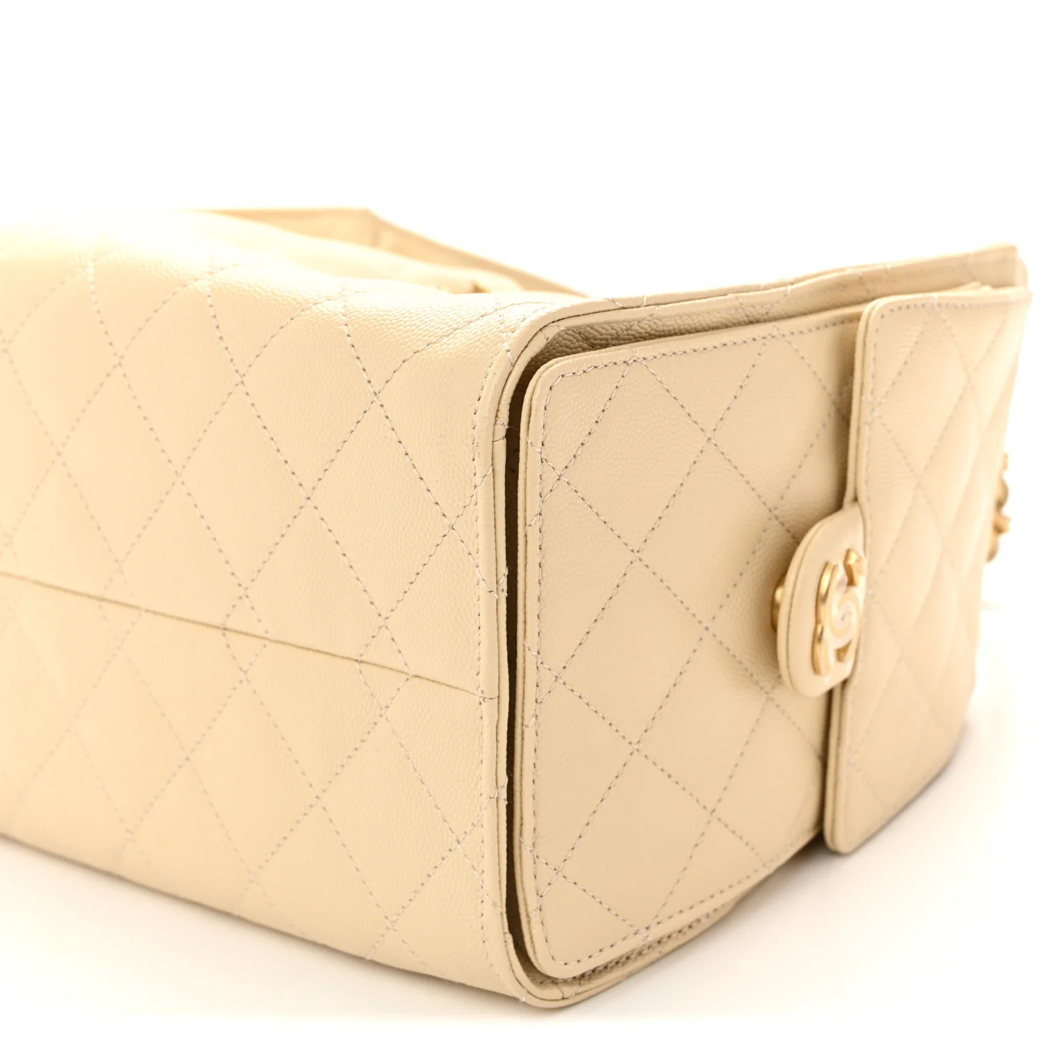 Caviar Quilted Small Chanel 25 Handbag Beige - Image 10