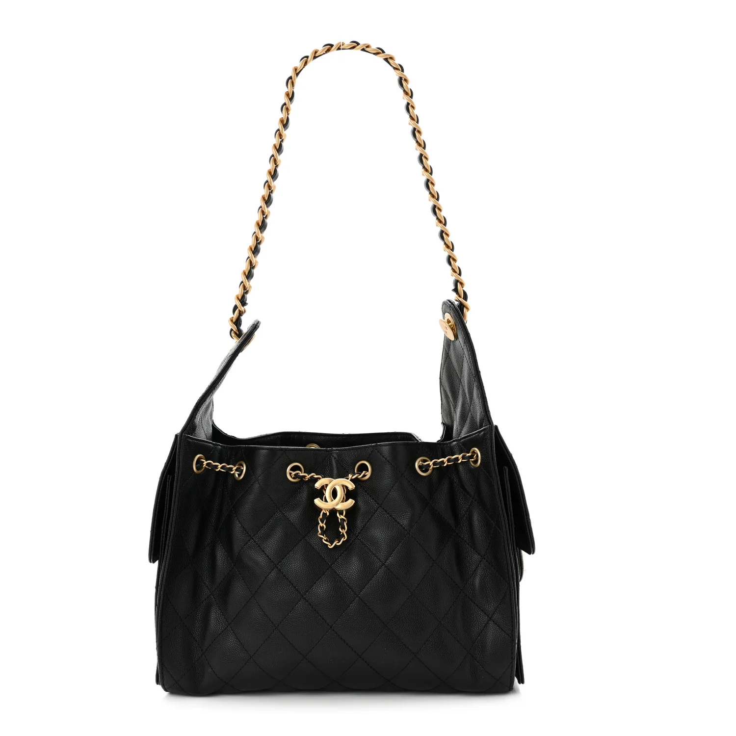 Caviar Quilted Small Chanel 25 Handbag Black
