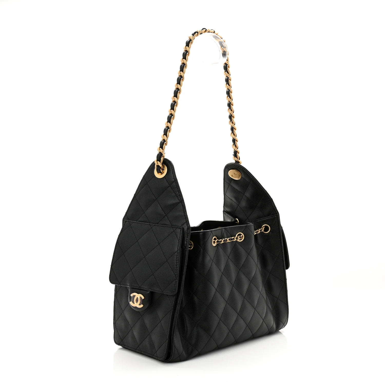 Caviar Quilted Small Chanel 25 Handbag Black - Image 3
