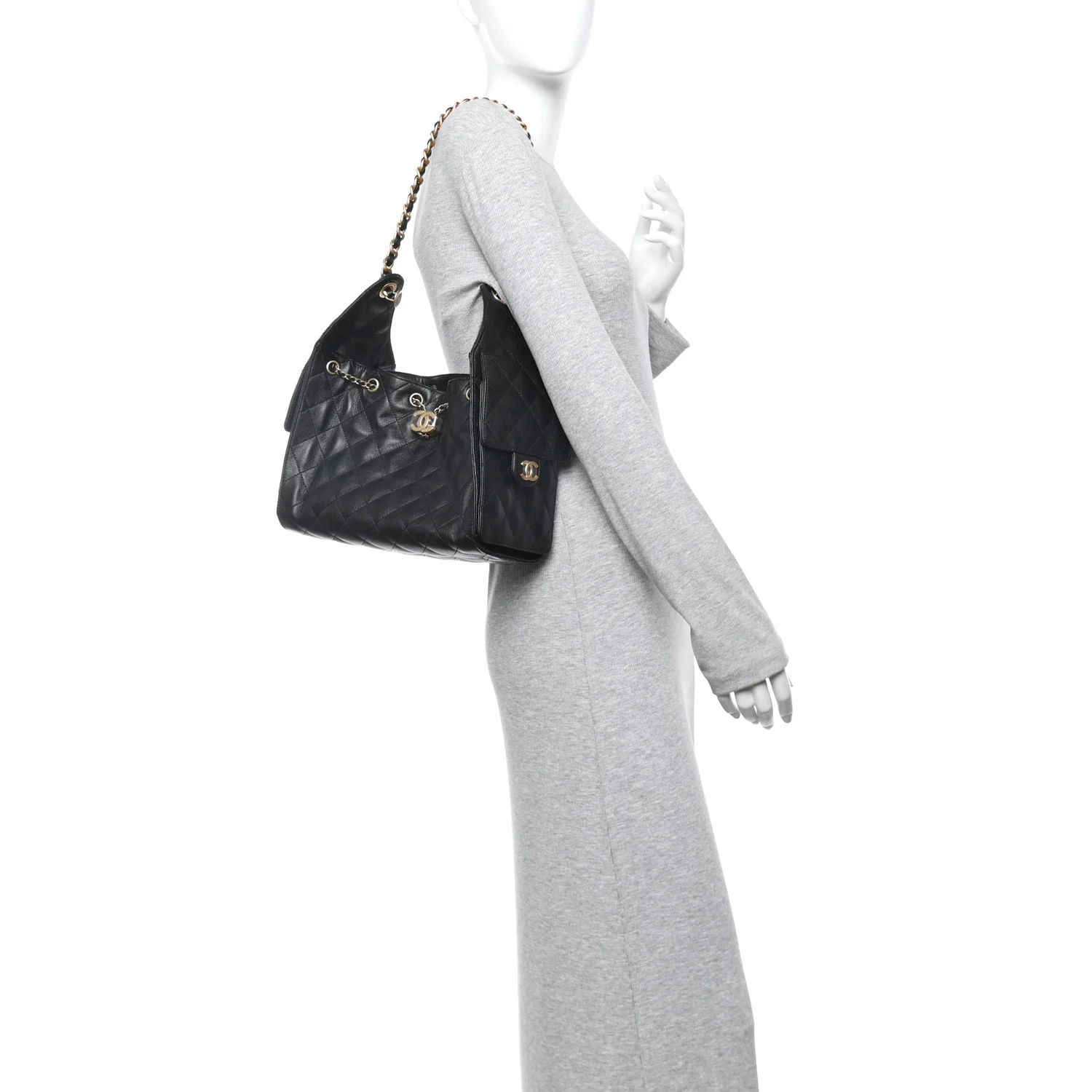 Caviar Quilted Small Chanel 25 Handbag Black - Image 2