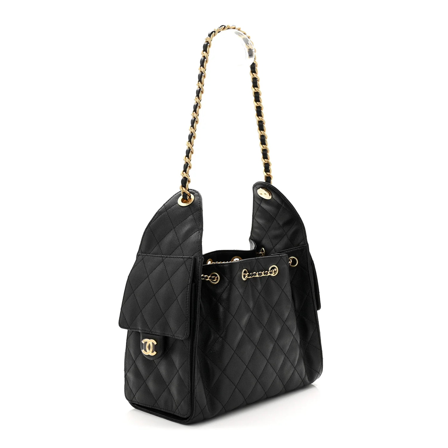 Caviar Quilted Small Chanel 25 Handbag Black - Image 3