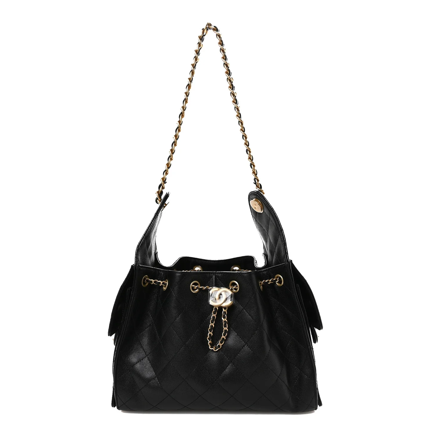 Caviar Quilted Small Chanel 25 Handbag Black