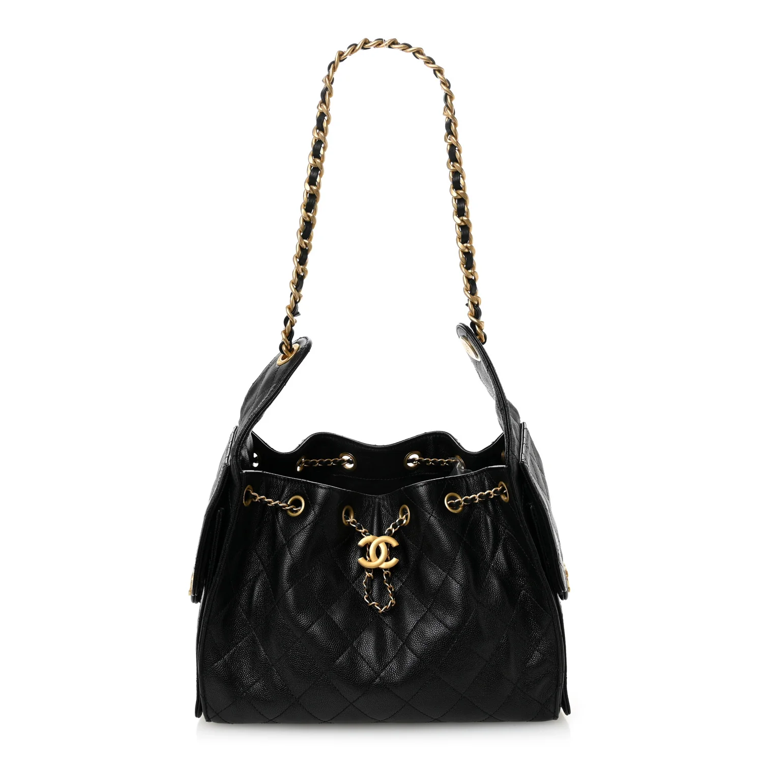 Caviar Quilted Small Chanel 25 Handbag Black