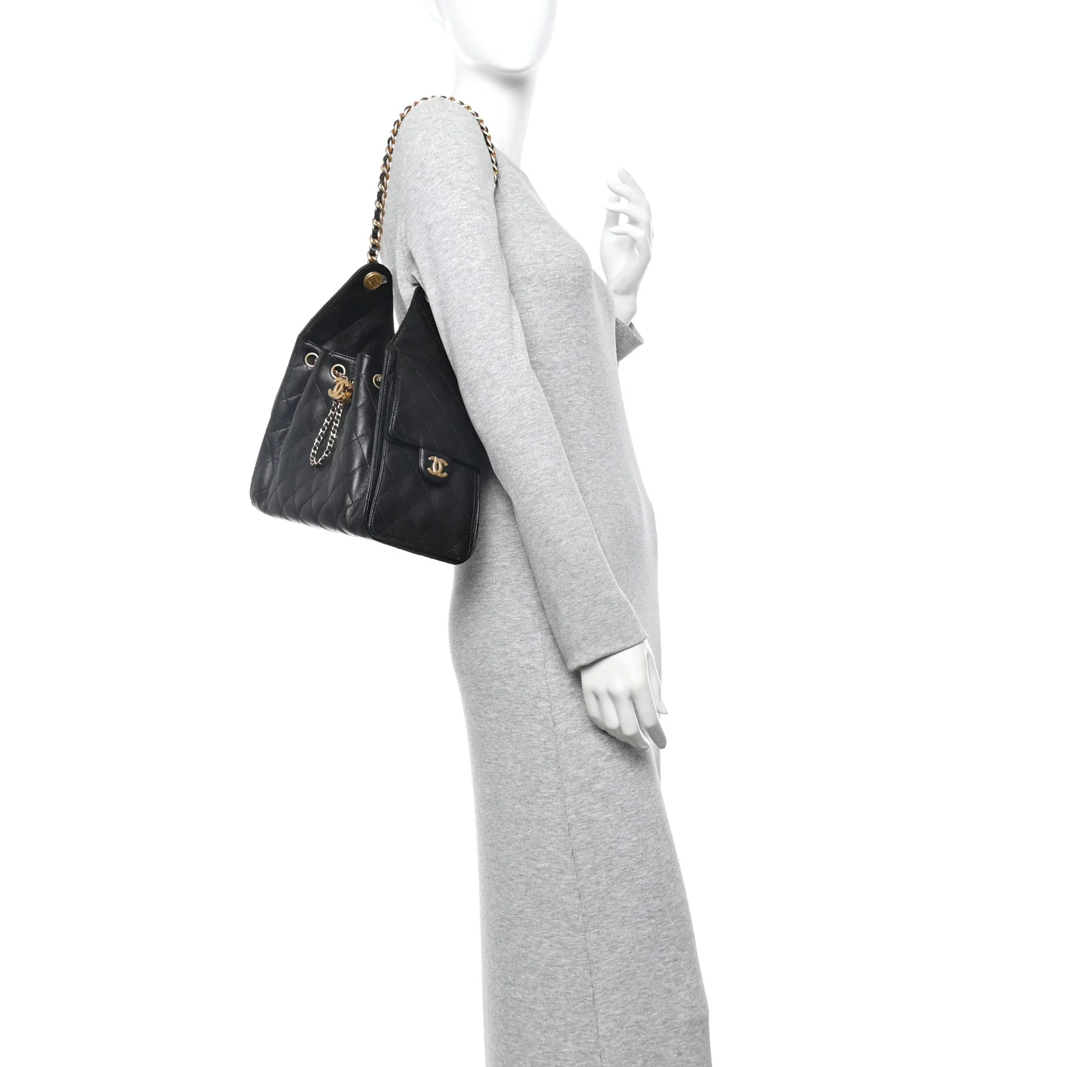 Caviar Quilted Small Chanel 25 Handbag Black - Image 2