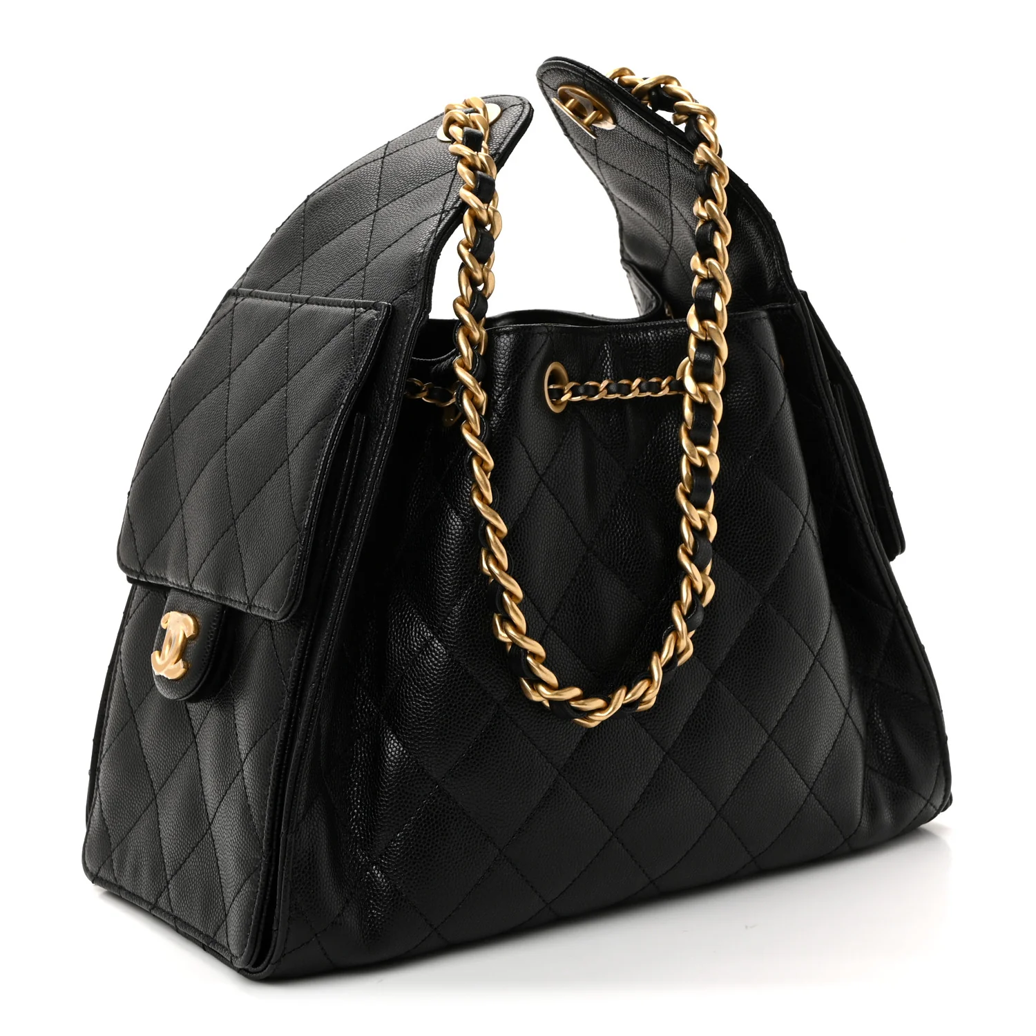 Caviar Quilted Small Chanel 25 Handbag Black - Image 3