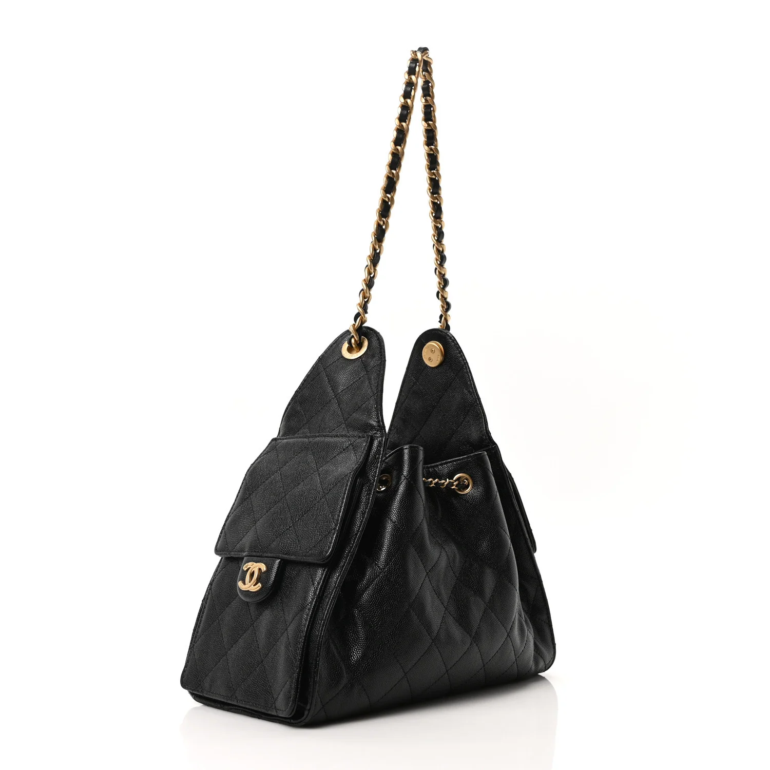 Caviar Quilted Small Chanel 25 Handbag Black - Image 3