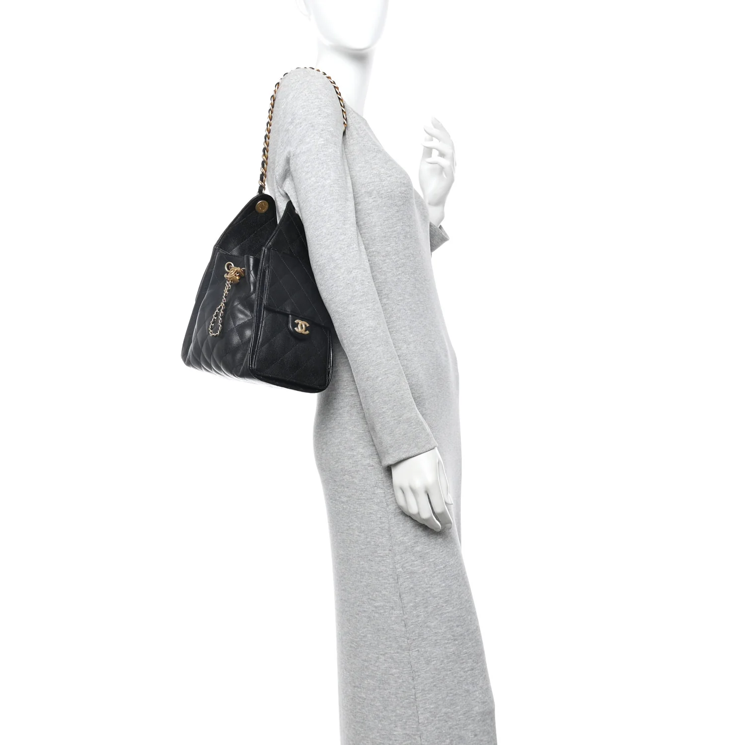Caviar Quilted Small Chanel 25 Handbag Black - Image 2