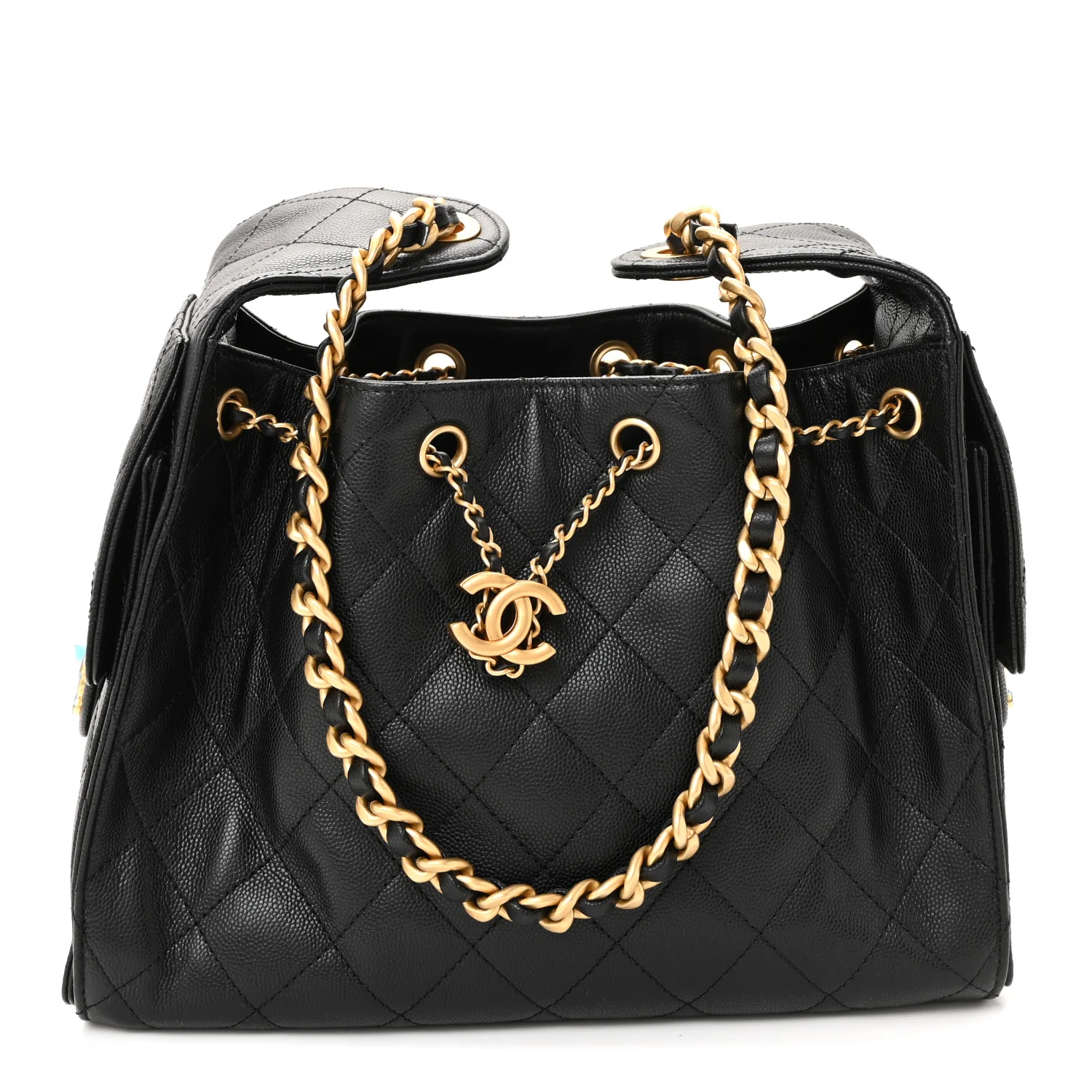Caviar Quilted Small Chanel 25 Handbag Black - Image 2