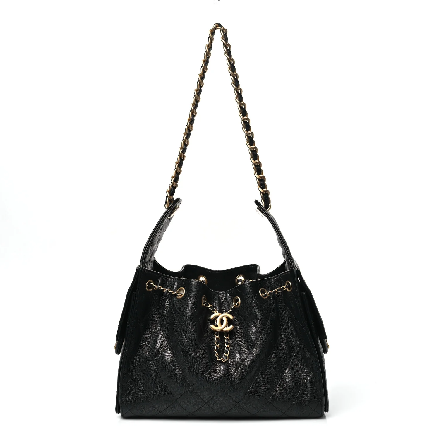 Caviar Quilted Small Chanel 25 Handbag Black
