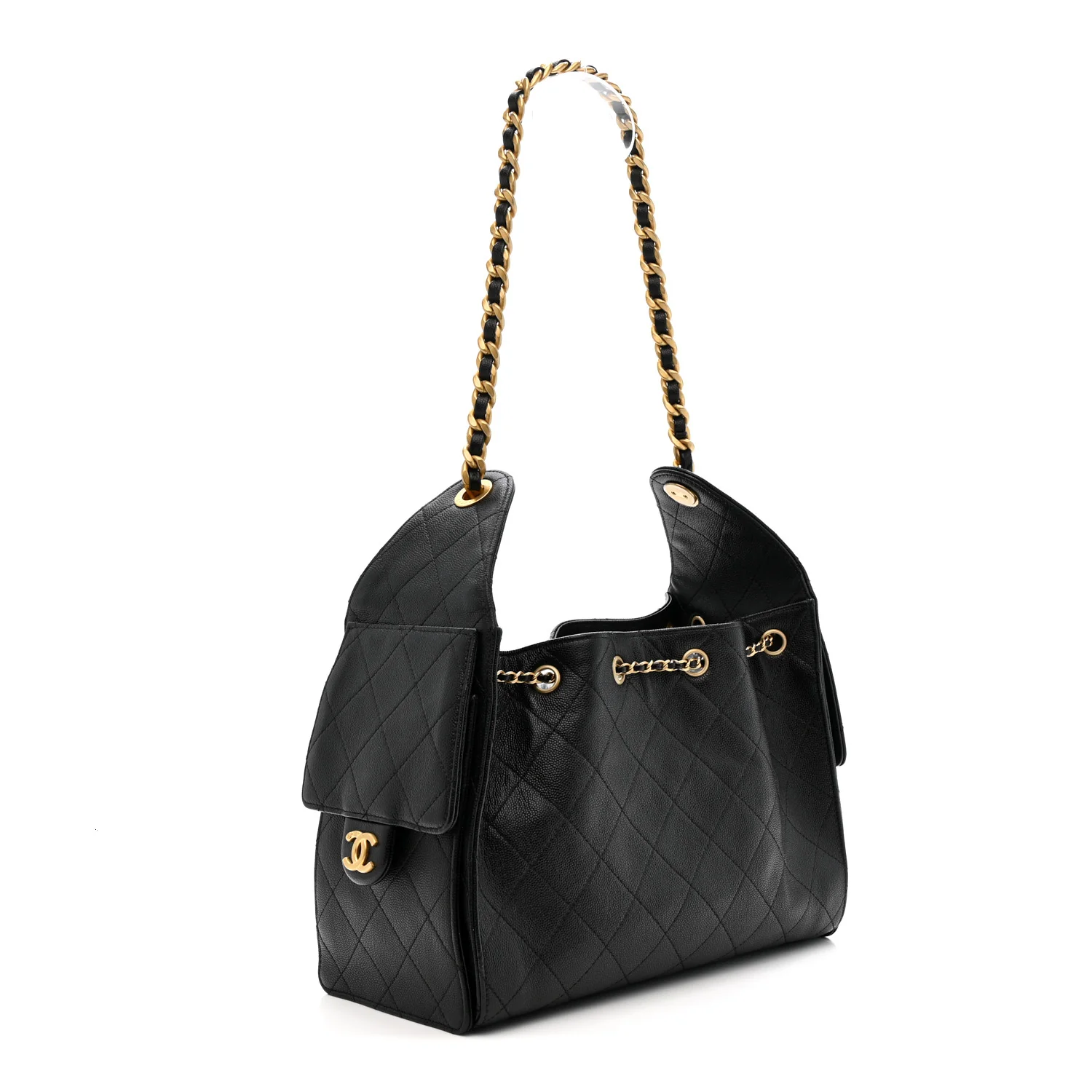 Caviar Quilted Small Chanel 25 Handbag Black - Image 3