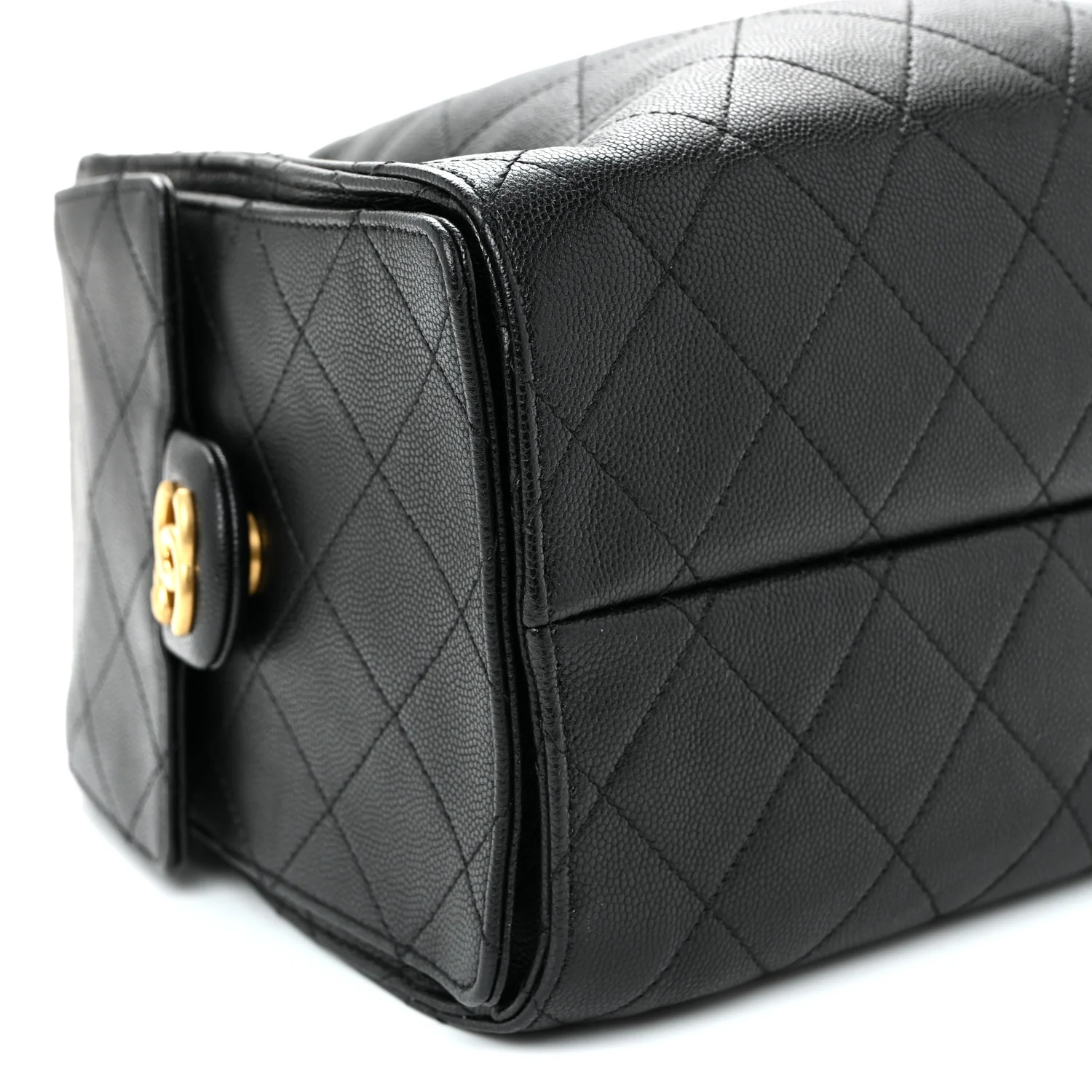 Caviar Quilted Small Chanel 25 Handbag Black - Image 9