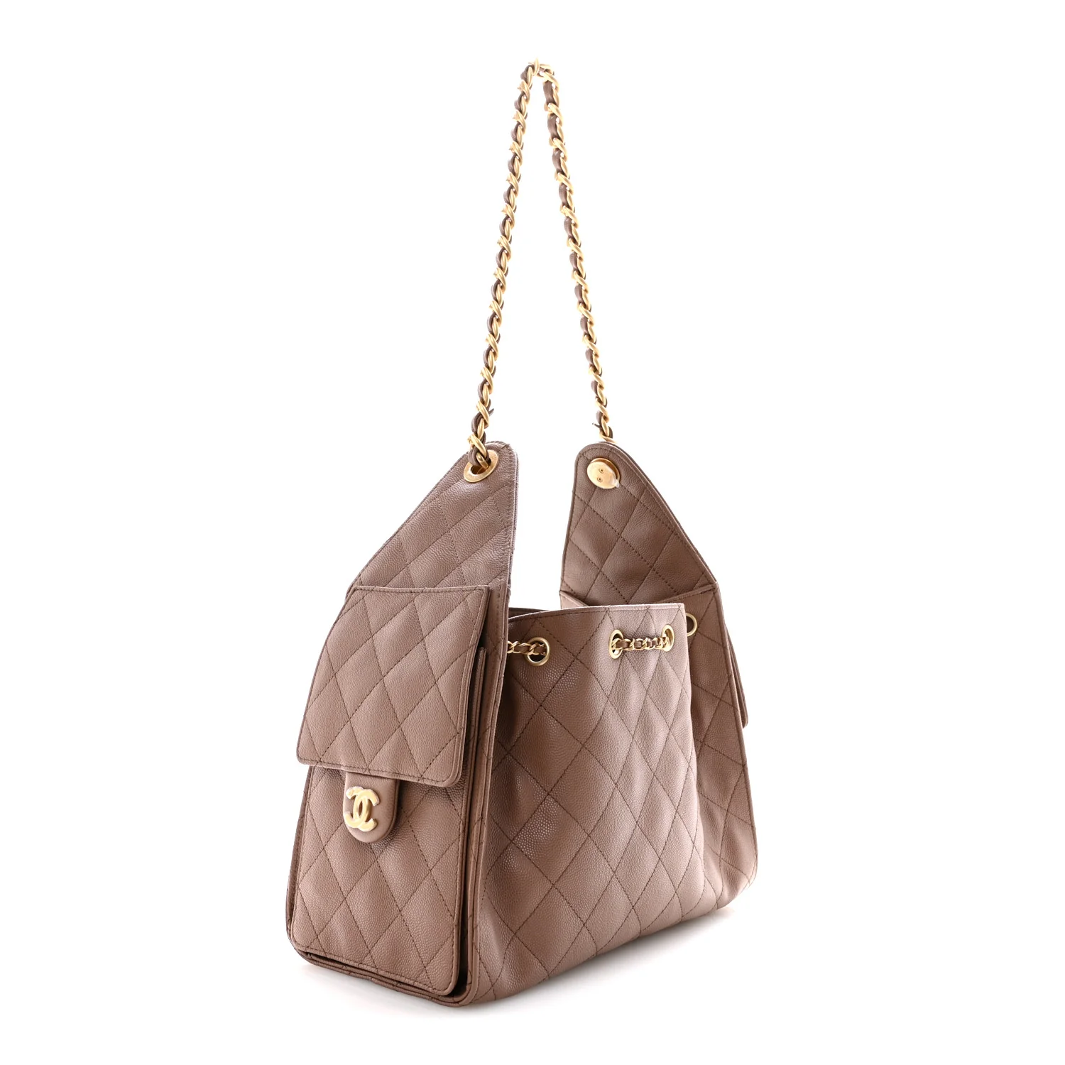 Caviar Quilted Small Chanel 25 Handbag Brown - Image 3