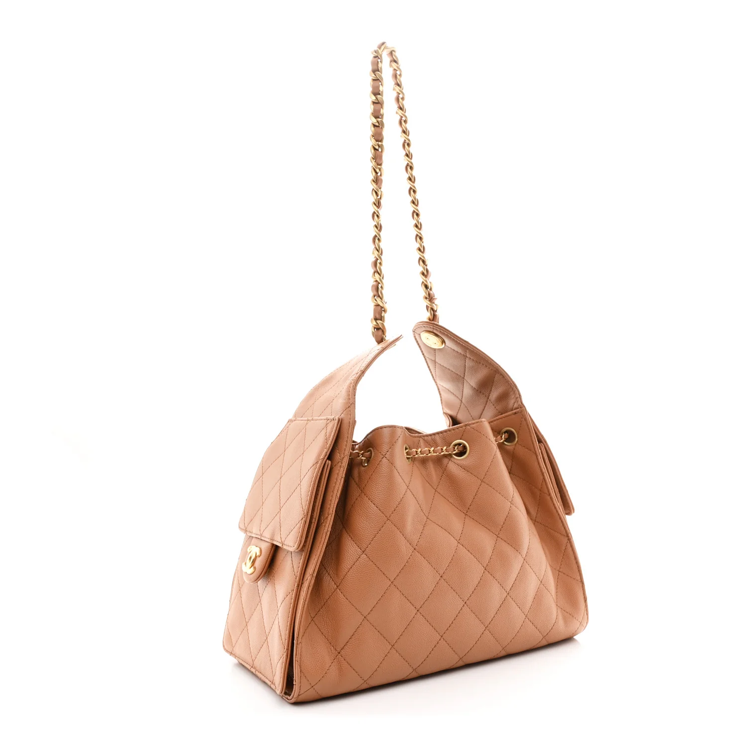 Caviar Quilted Small Chanel 25 Handbag Brown - Image 3