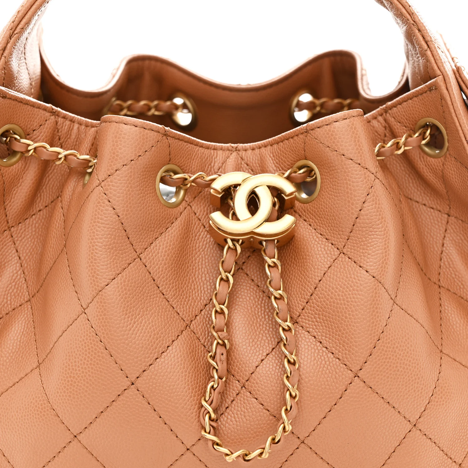 Caviar Quilted Small Chanel 25 Handbag Brown - Image 8