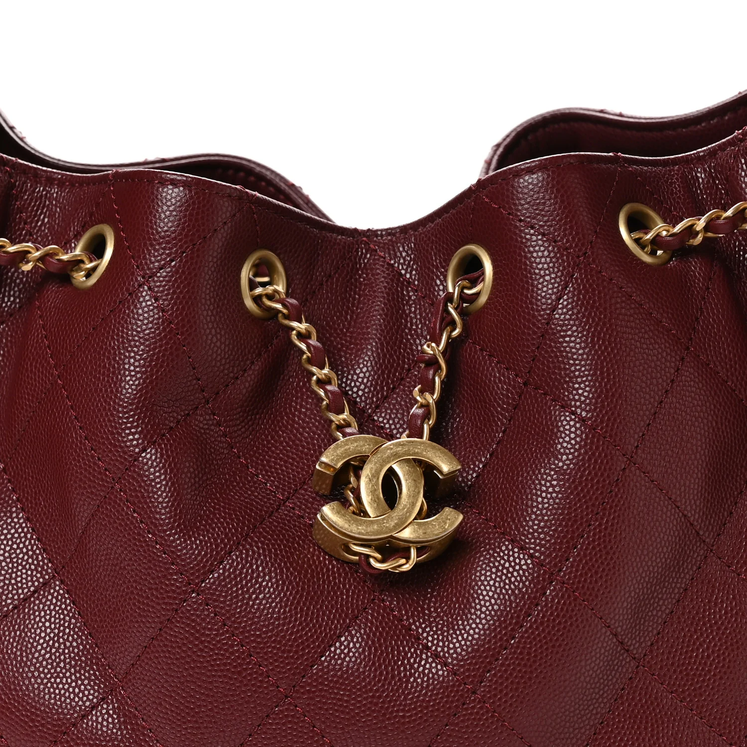 Caviar Quilted Small Chanel 25 Handbag Burgundy - Image 8