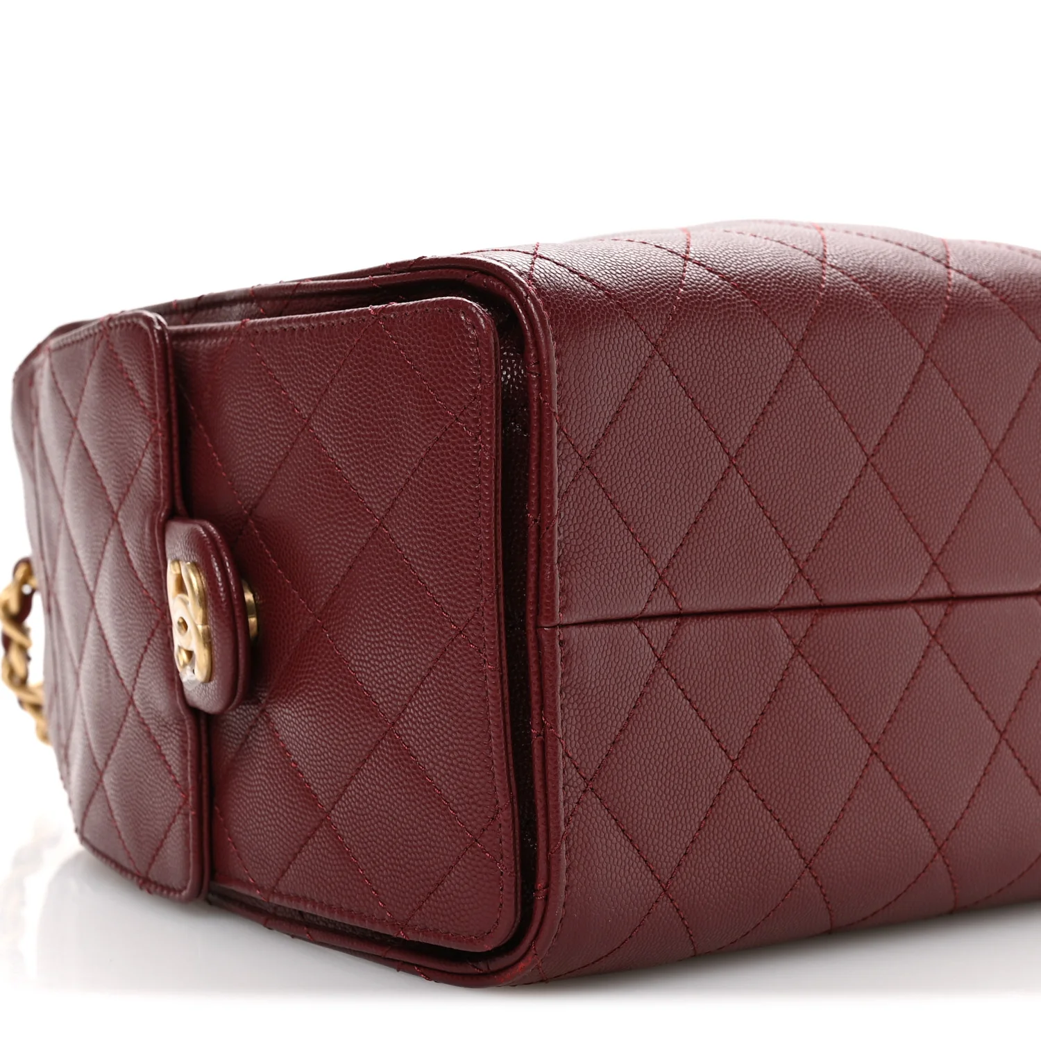 Caviar Quilted Small Chanel 25 Handbag Burgundy - Image 9