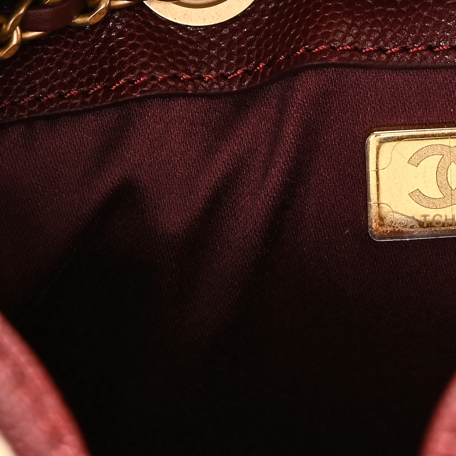 Caviar Quilted Small Chanel 25 Handbag Burgundy - Image 7