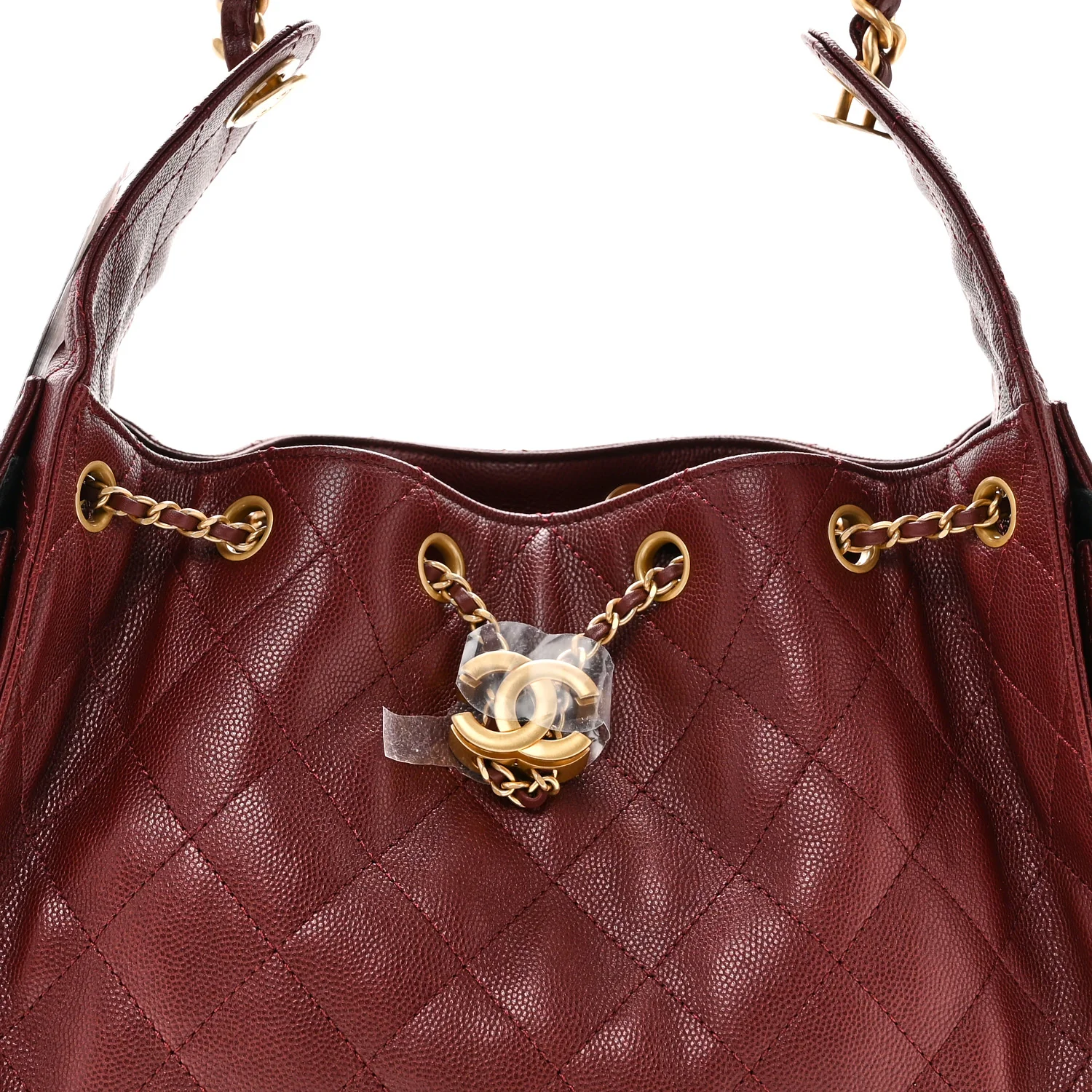 Caviar Quilted Small Chanel 25 Handbag Burgundy - Image 8