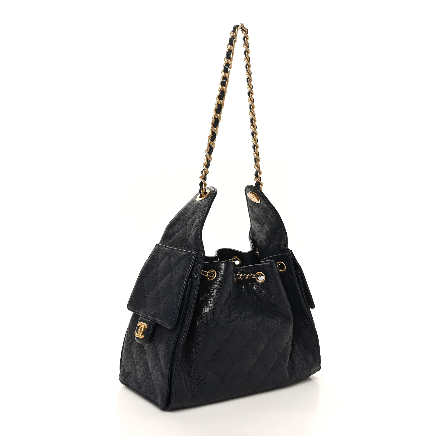 Caviar Quilted Small Chanel 25 Handbag Dark Navy - Image 2