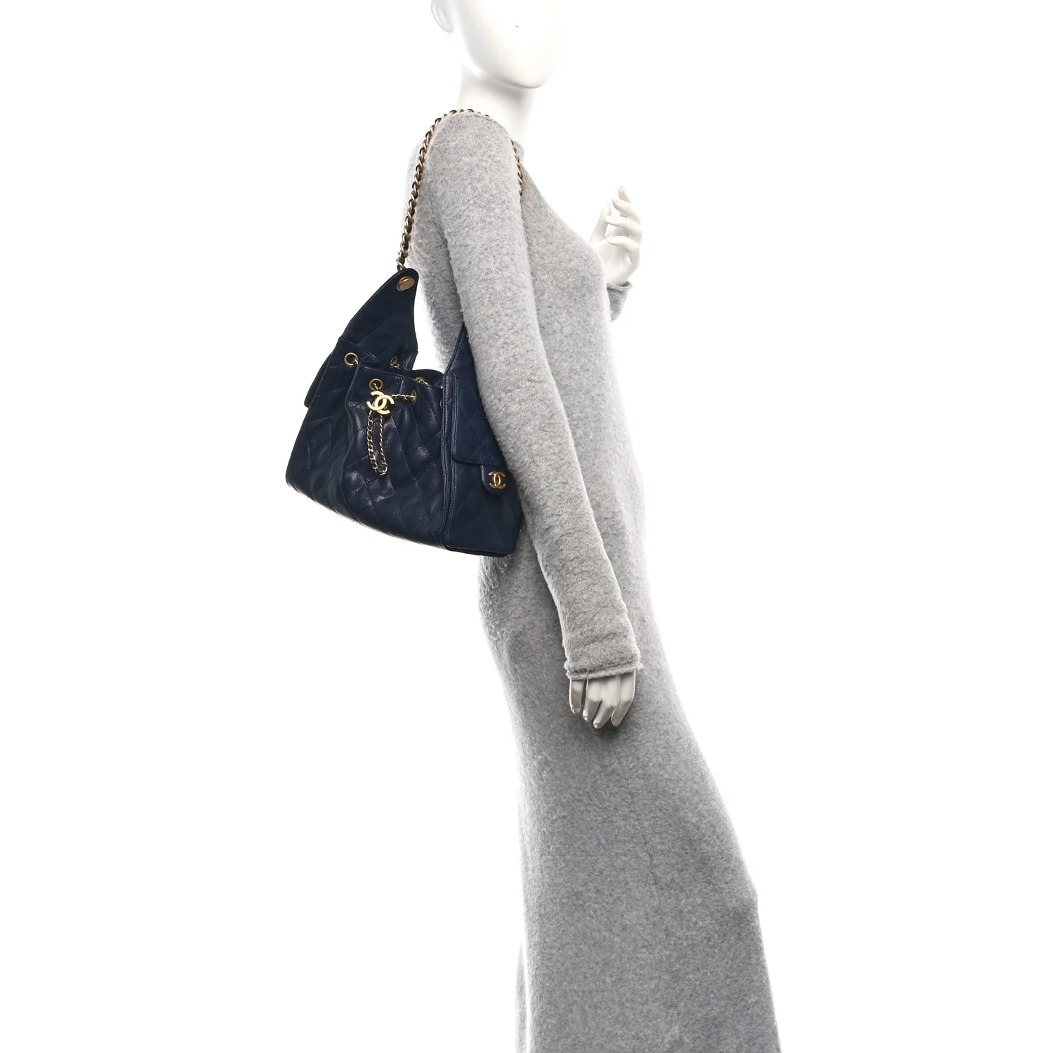 Caviar Quilted Small Chanel 25 Handbag Dark Navy - Image 3