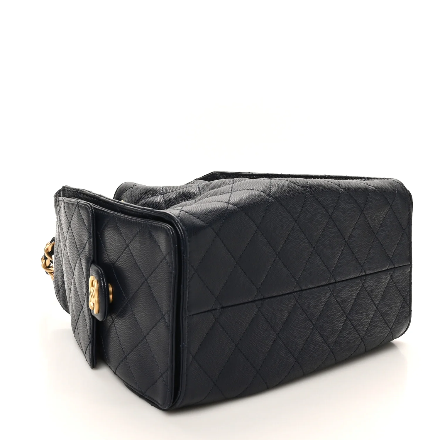 Caviar Quilted Small Chanel 25 Handbag Dark Navy - Image 4