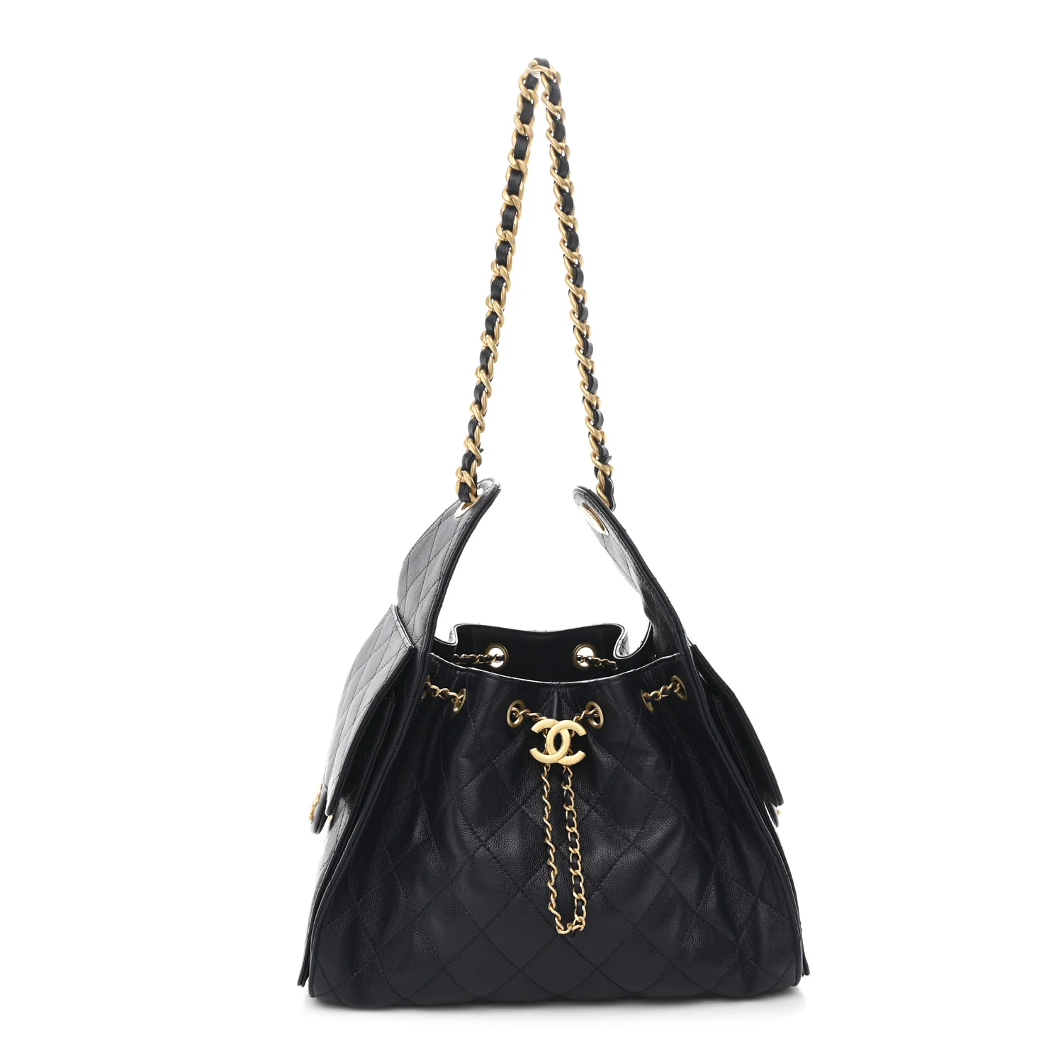 Caviar Quilted Small Chanel 25 Handbag Dark Navy