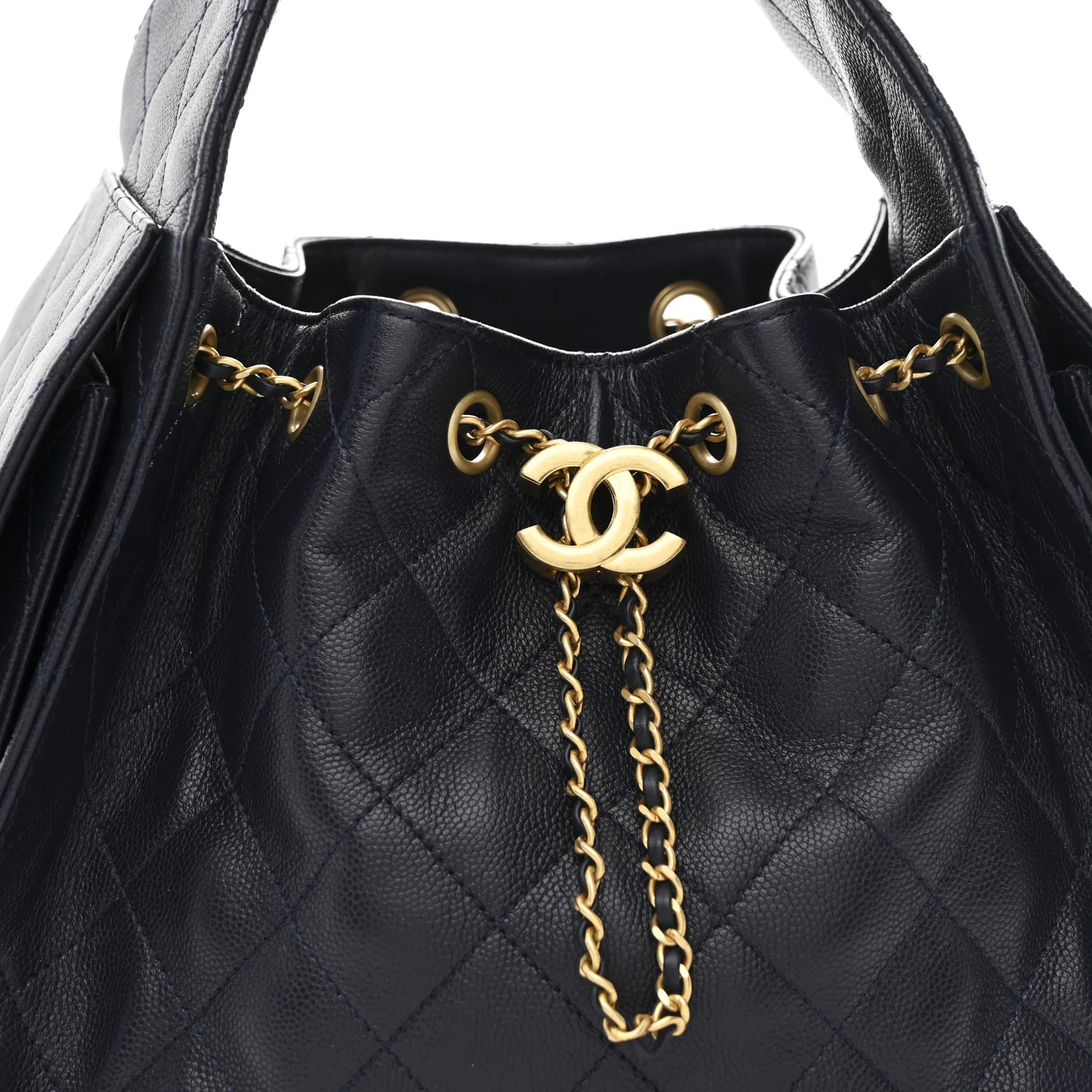 Caviar Quilted Small Chanel 25 Handbag Dark Navy - Image 8