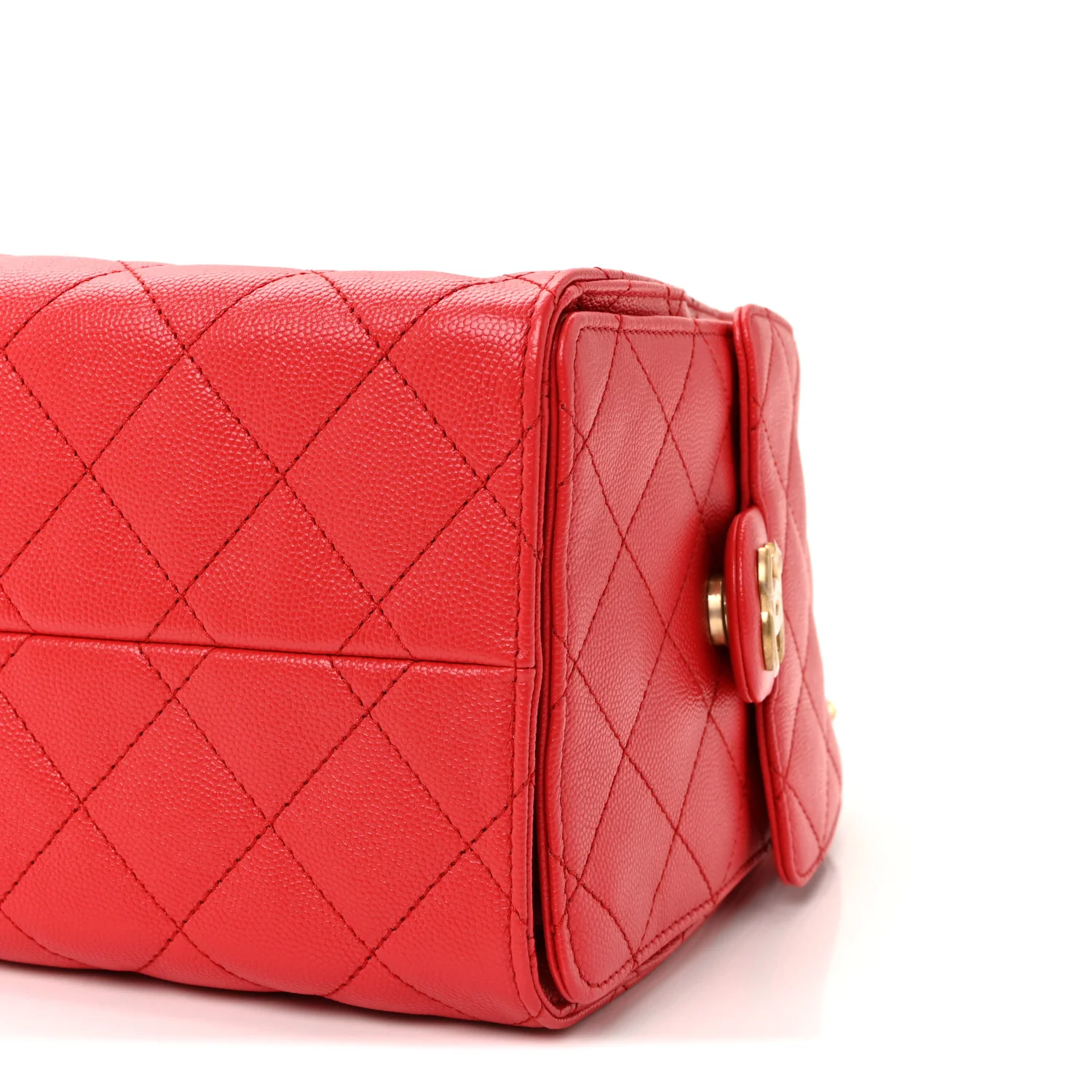 Caviar Quilted Small Chanel 25 Handbag Dark Red - Image 10