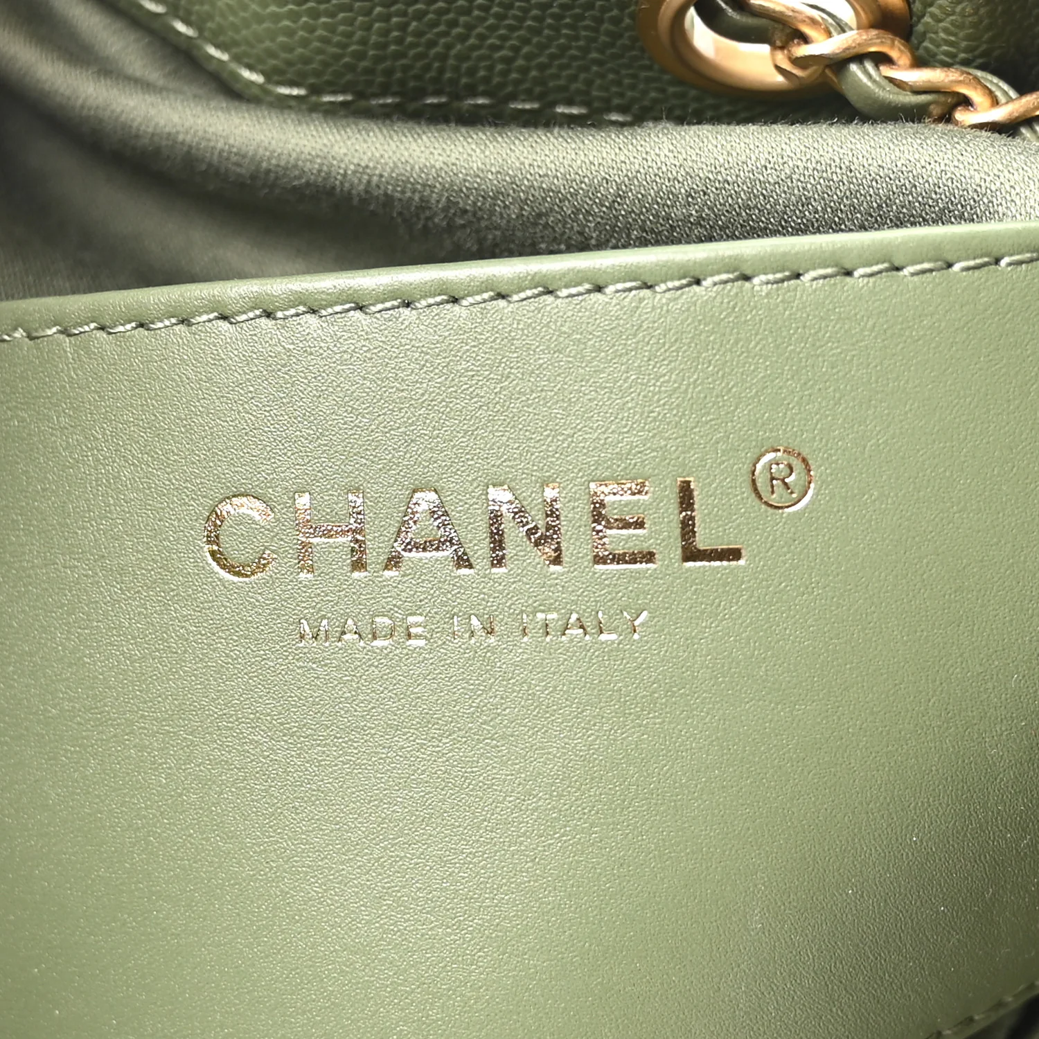 Caviar Quilted Small Chanel 25 Handbag Khaki - Image 6