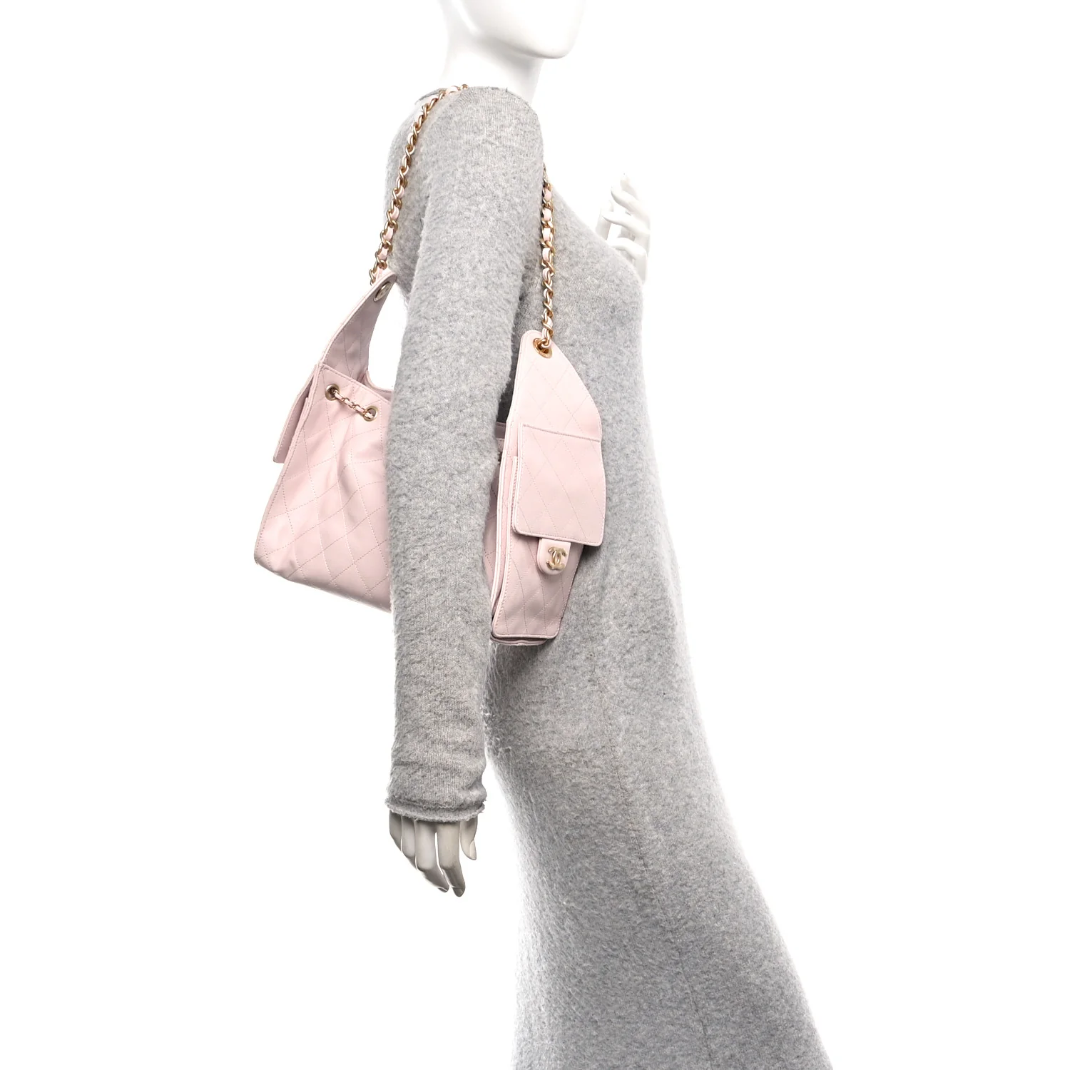 Caviar Quilted Small Chanel 25 Handbag Light Pink - Image 3