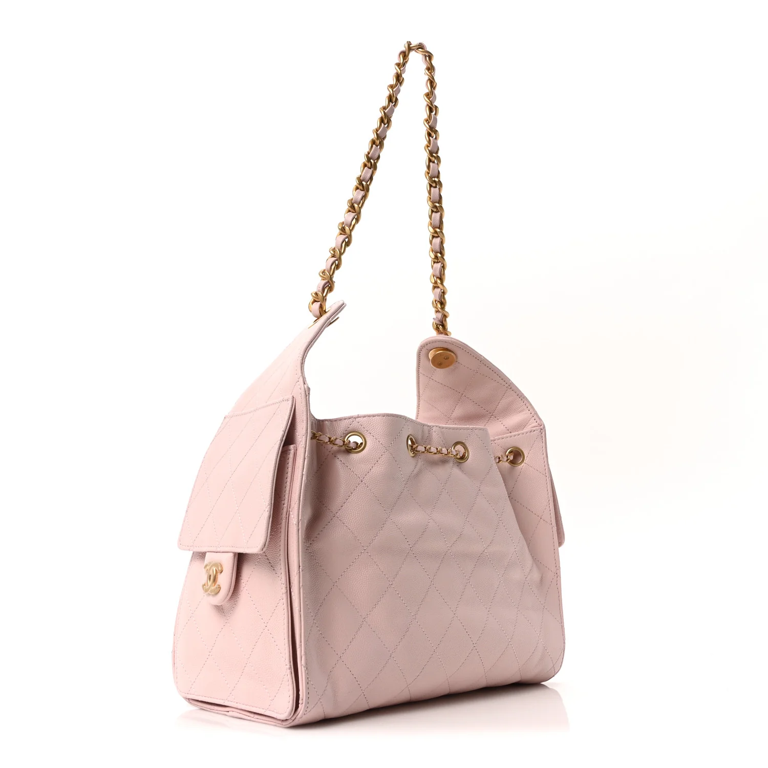 Caviar Quilted Small Chanel 25 Handbag Light Pink - Image 4