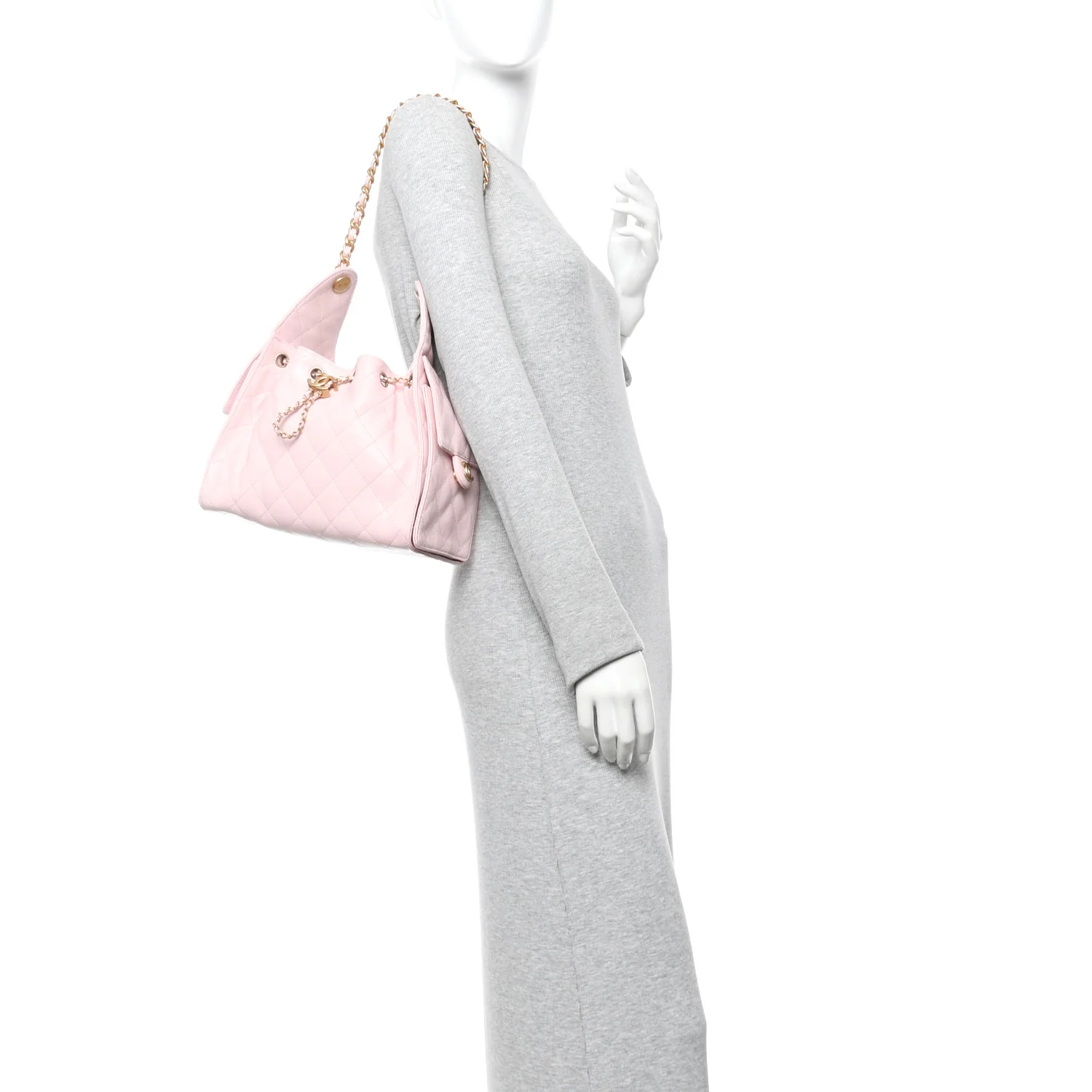 Caviar Quilted Small Chanel 25 Handbag Light Pink - Image 2