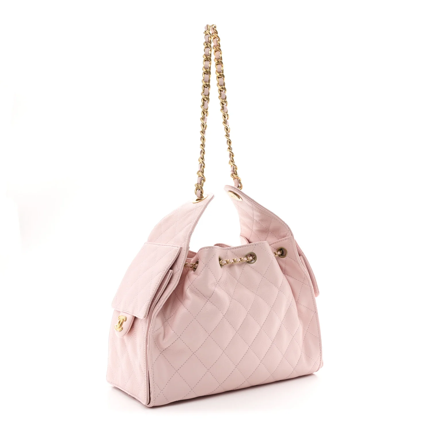 Caviar Quilted Small Chanel 25 Handbag Light Pink - Image 3