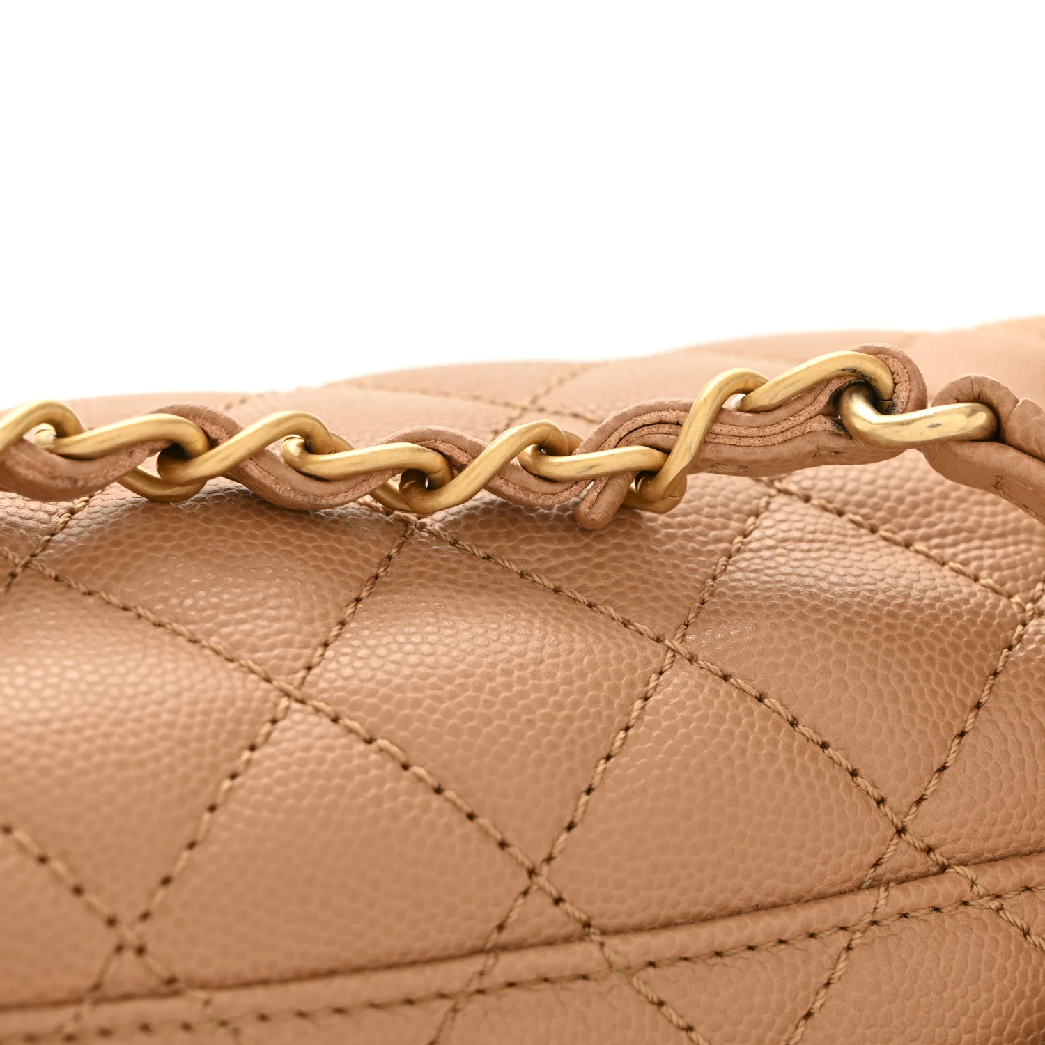 Caviar Quilted Small Coco Chain Handle Flap Brown - Image 15