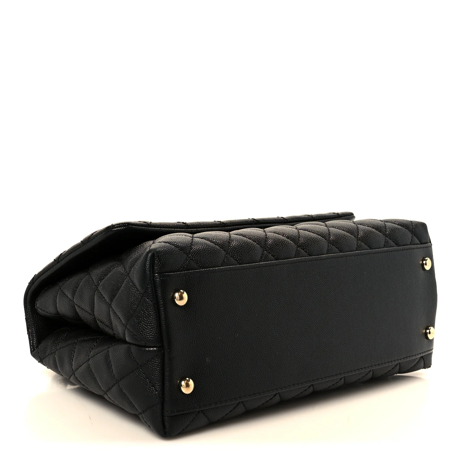 Caviar Quilted Small Coco Handle Flap Black - Image 4