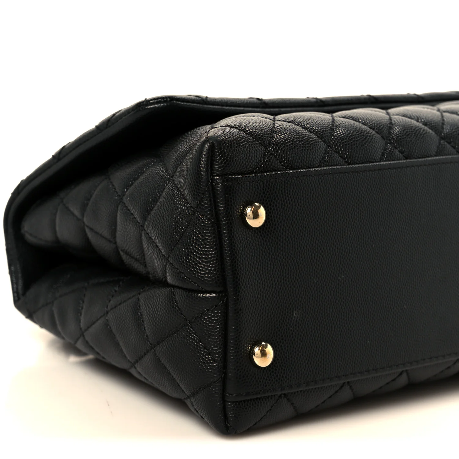 Caviar Quilted Small Coco Handle Flap Black - Image 9