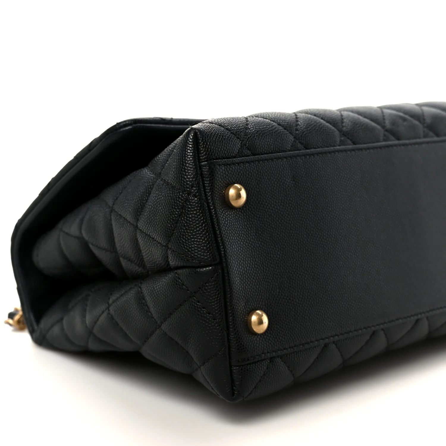 Caviar Quilted Small Coco Handle Flap Black - Image 10
