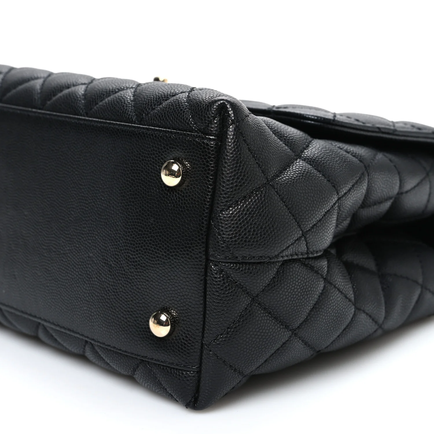 Caviar Quilted Small Coco Handle Flap Black - Image 10