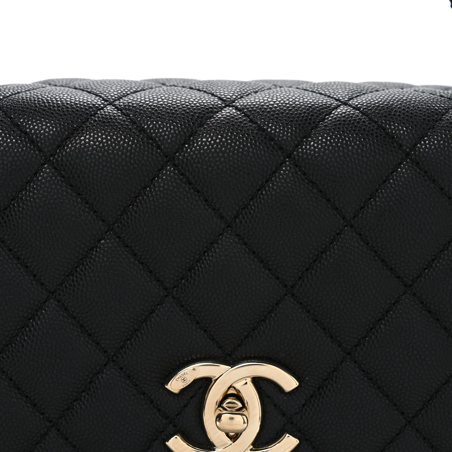 Caviar Quilted Small Coco Handle Flap Black - Image 8
