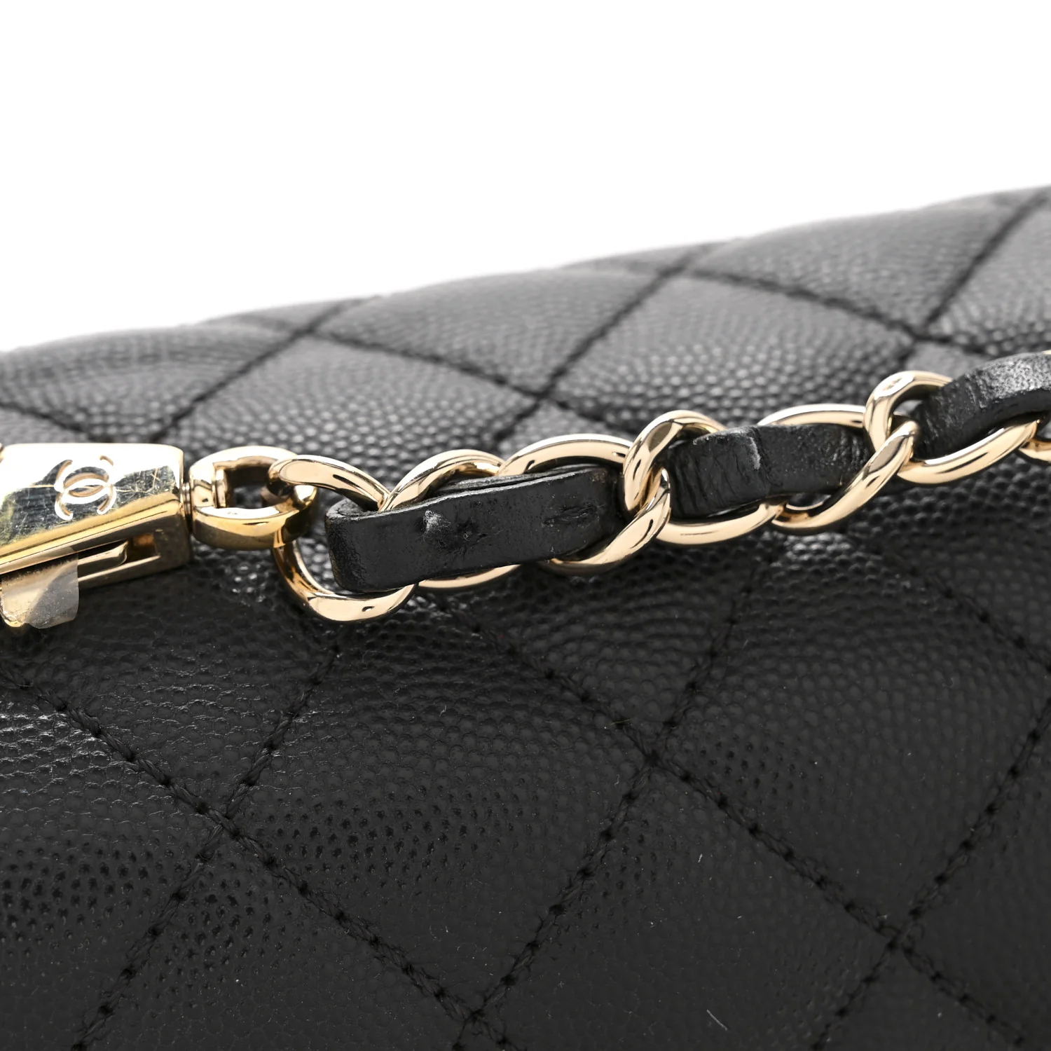 Caviar Quilted Small Coco Handle Flap Black - Image 14