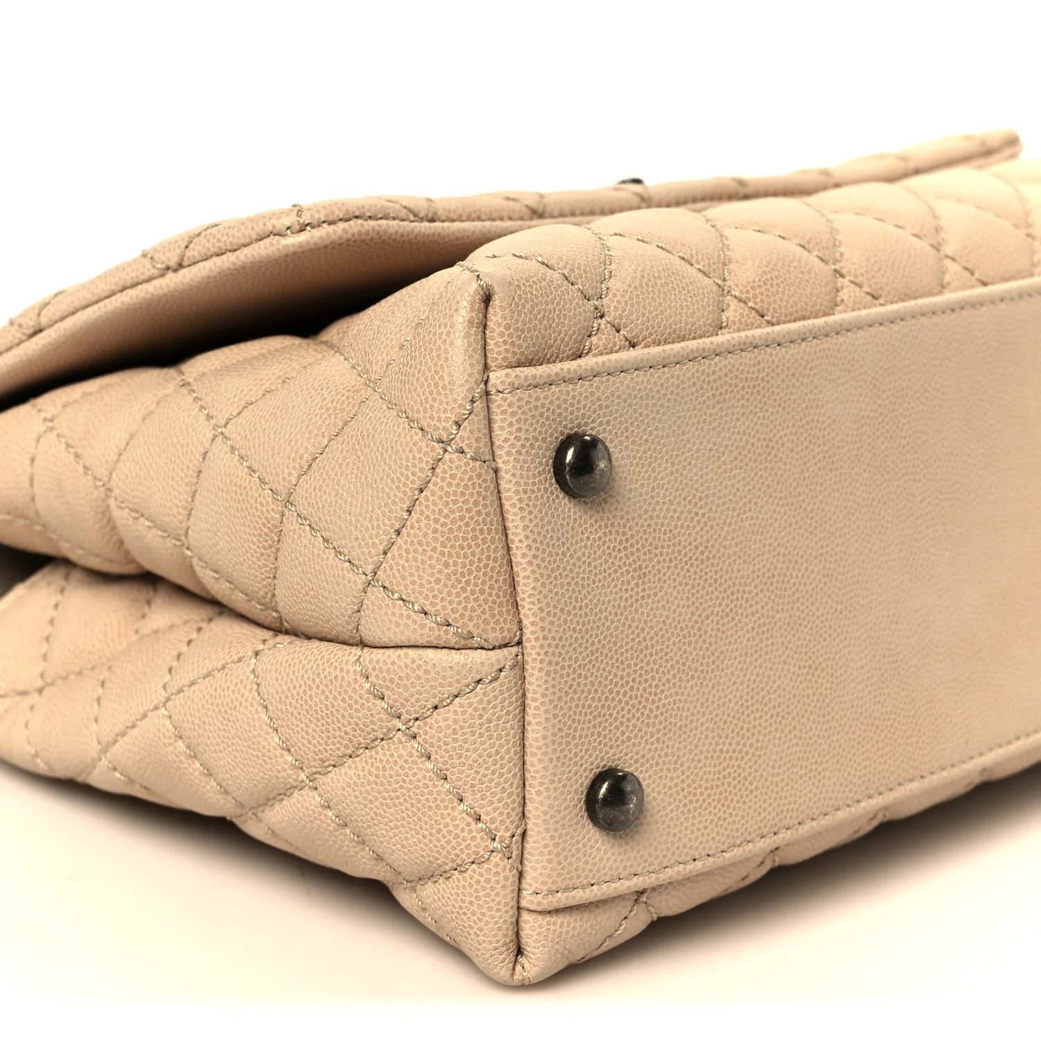 Caviar Quilted Small Coco Handle Flap Light Beige - Image 10