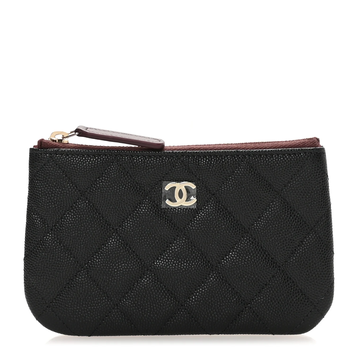 Caviar Quilted Small Cosmetic Case Black