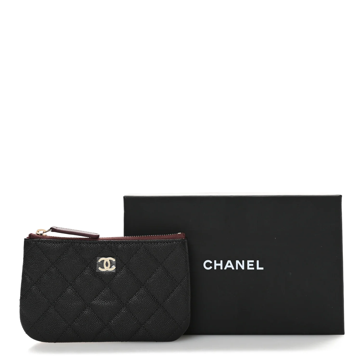 Caviar Quilted Small Cosmetic Case Black - Image 8