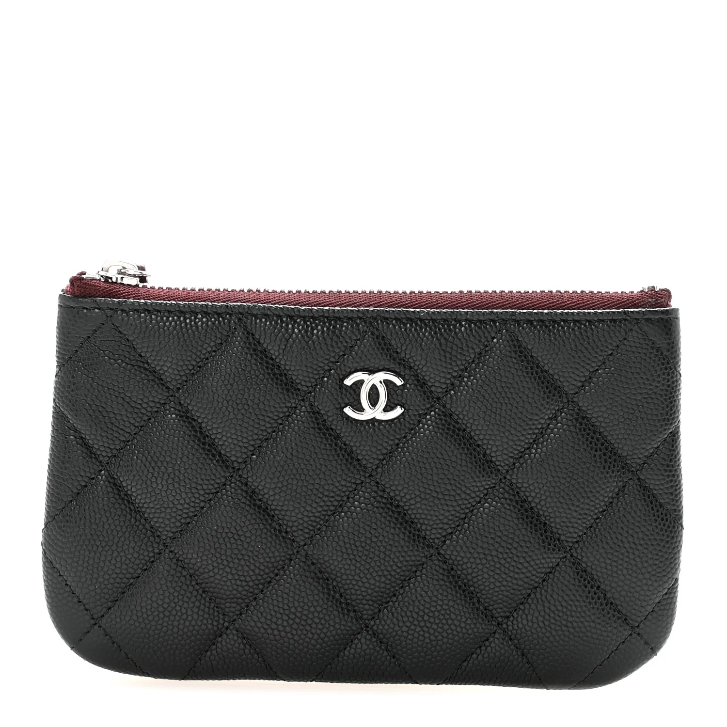 Caviar Quilted Small Cosmetic Case Black