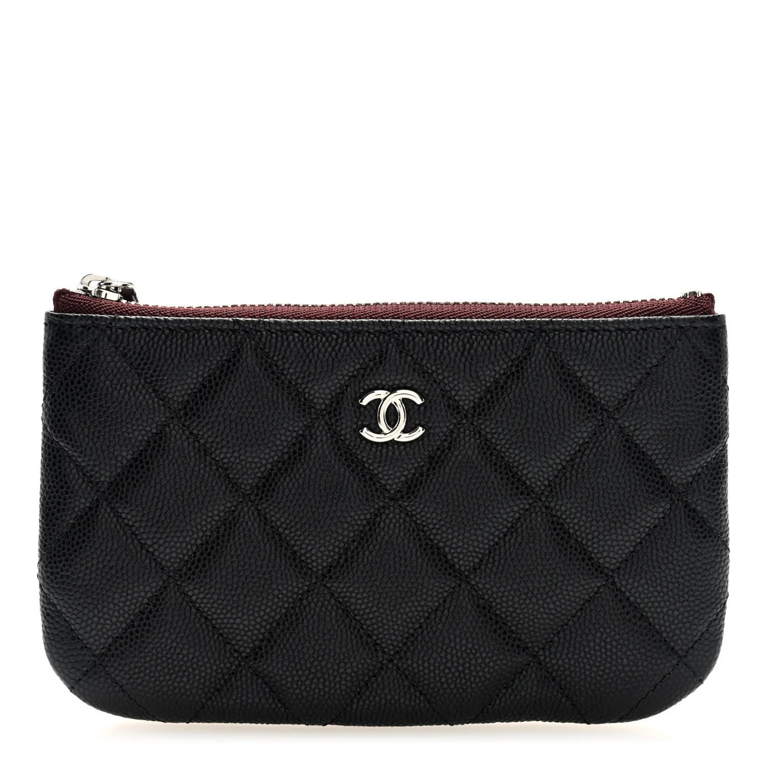 Caviar Quilted Small Cosmetic Case Black