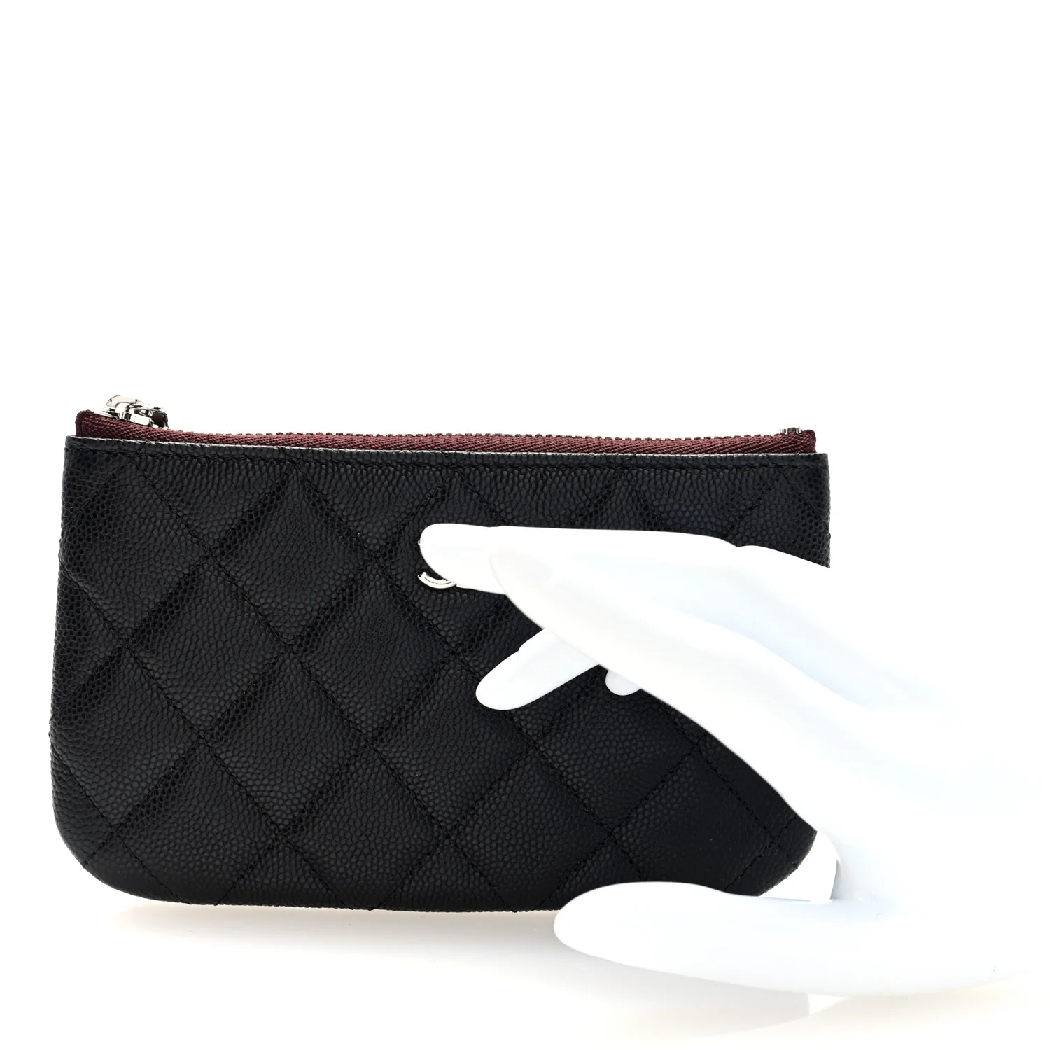Caviar Quilted Small Cosmetic Case Black - Image 2