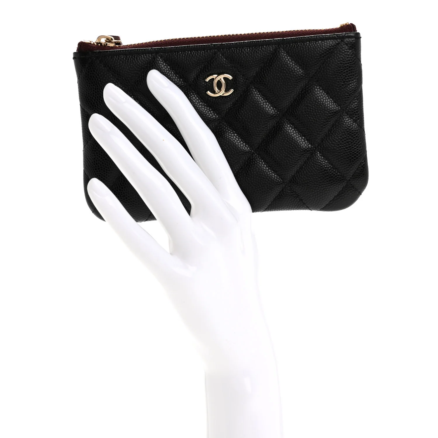 Caviar Quilted Small Cosmetic Case Black - Image 2
